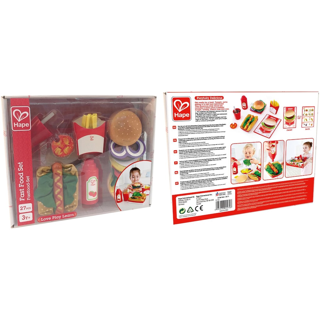 Hape Spiellebensmittel »Fastfood-Set«, (27 tlg.)