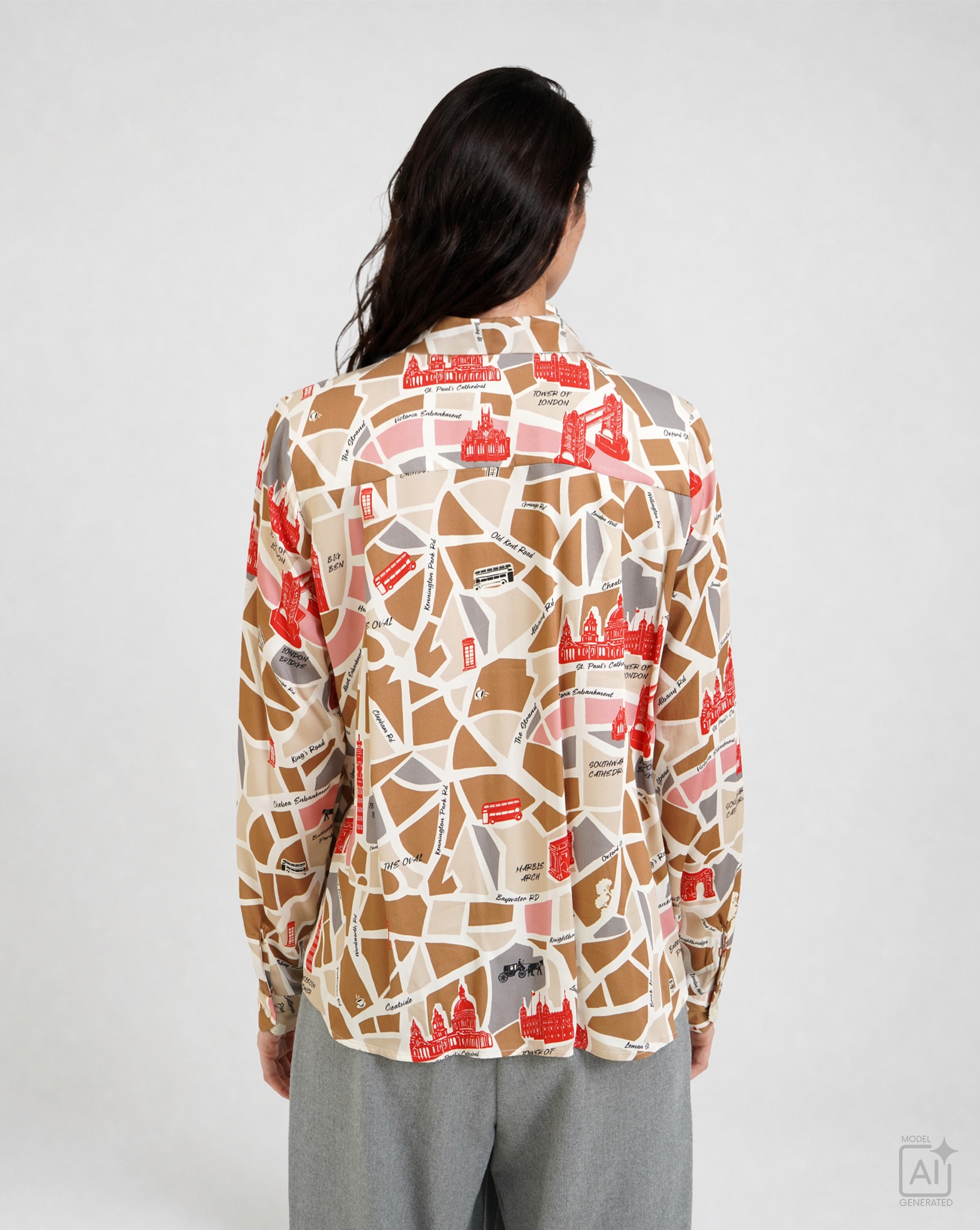 Milano Italy Langarmbluse mit All Over Print