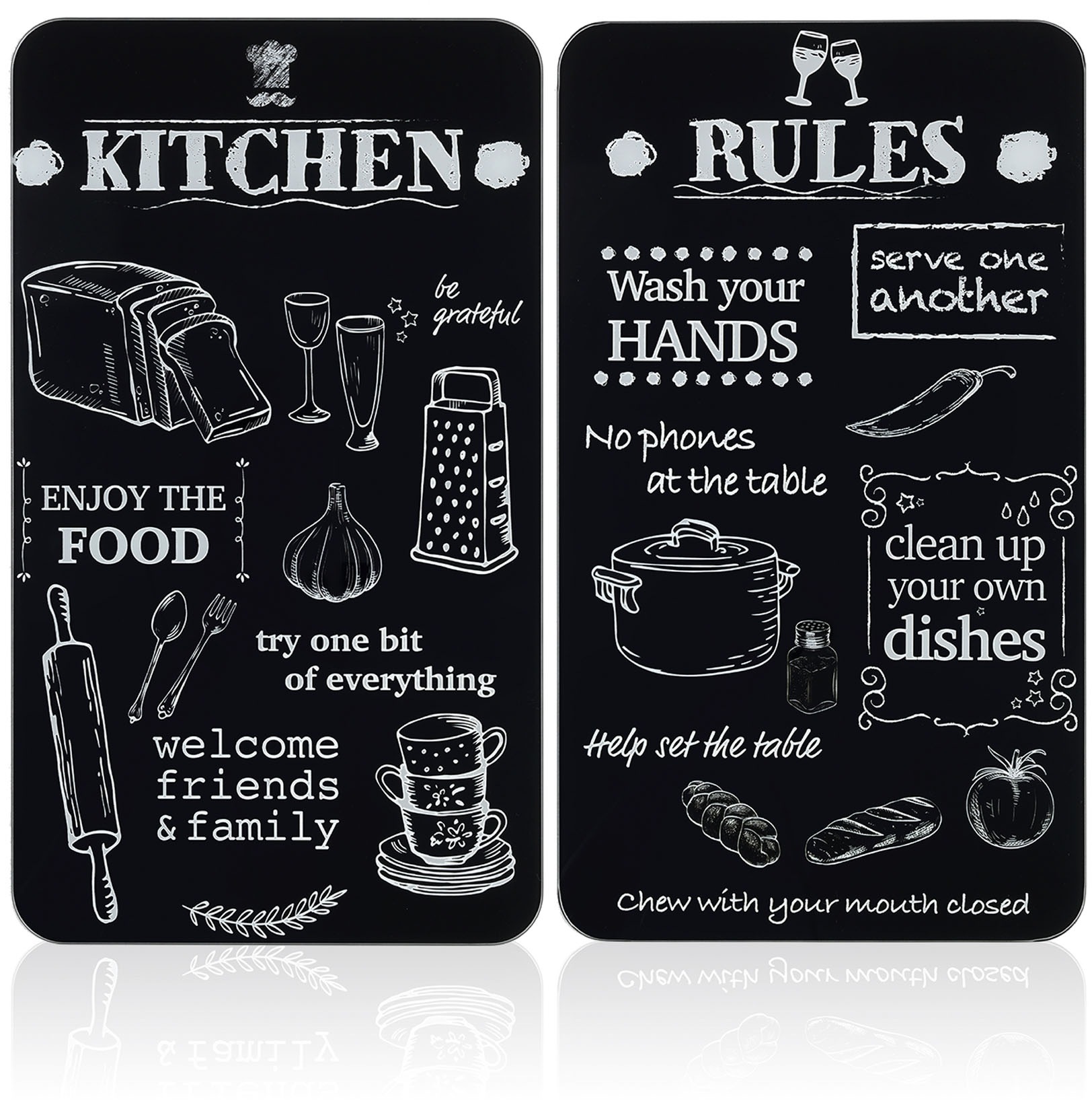 Thumbnail - Maximex Herd-Abdeckplatte "Universal Modell KITCHEN RULES" für Induktions-, Glaskeramik-, Elektro- und Gasherde, höhenve...