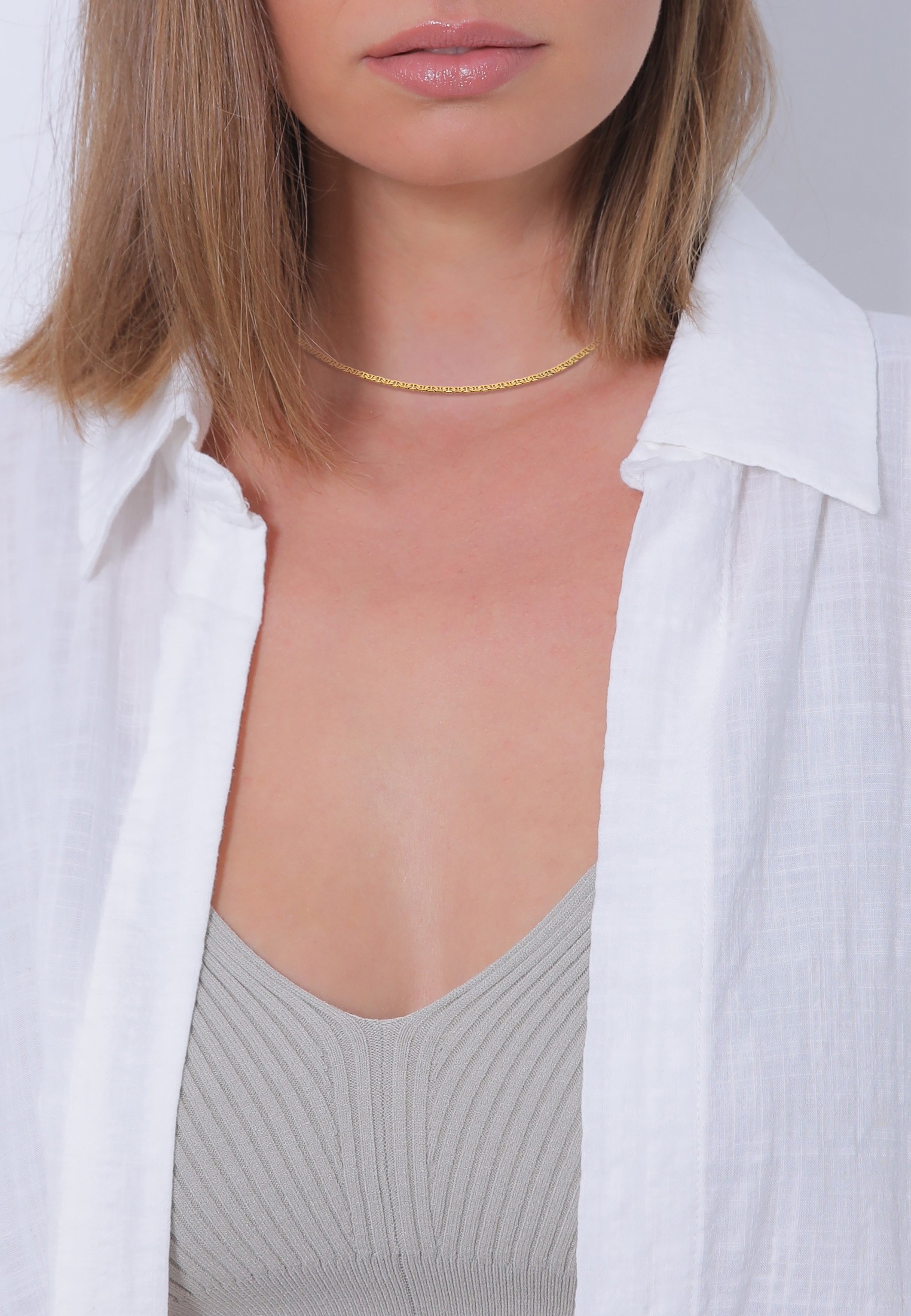Elli Premium Kette ohne Anhänger »Choker Stäbchen-Panzerkette Basic 925 Silber«