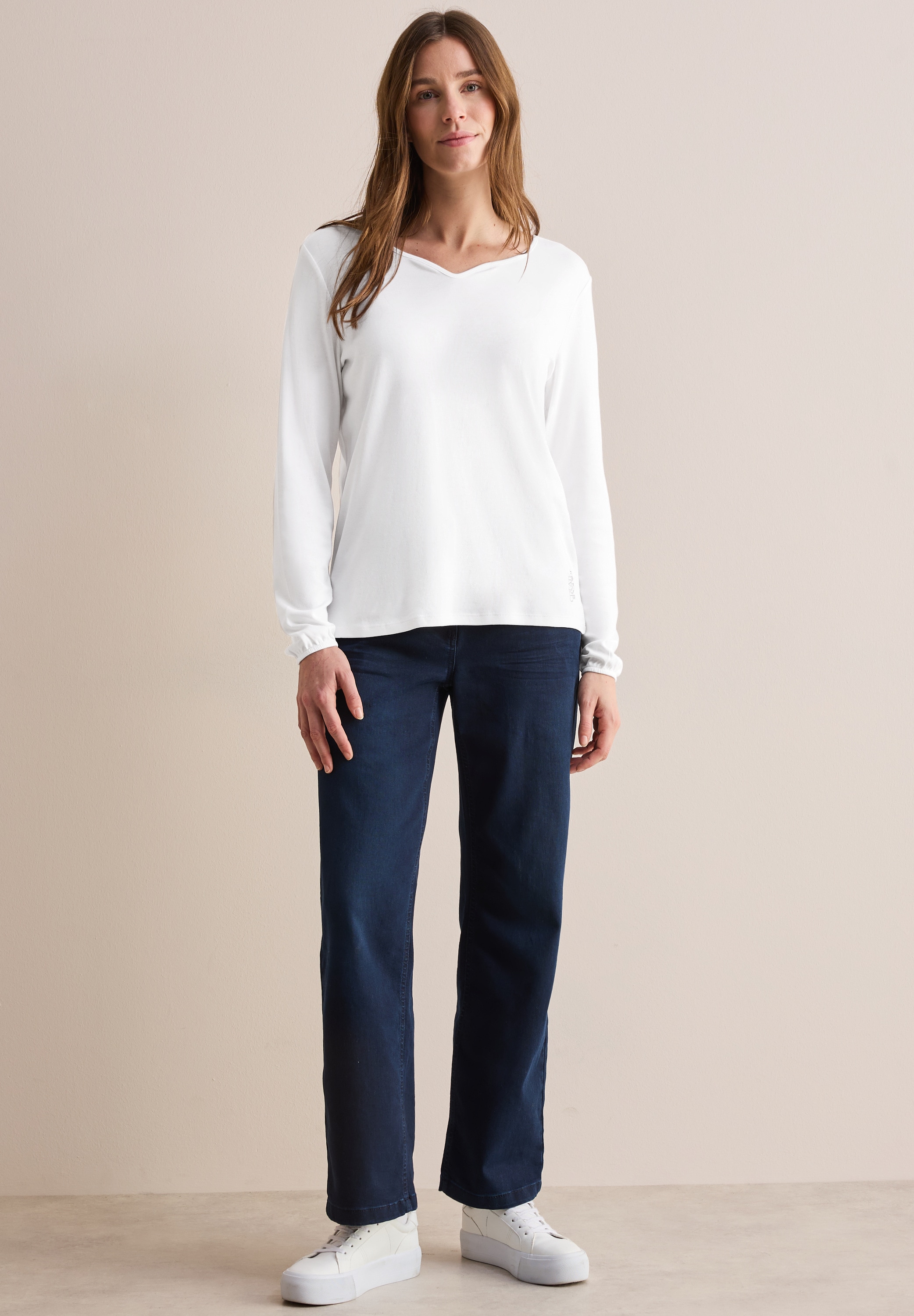 Cecil Langarmshirt, aus softem Materialmix