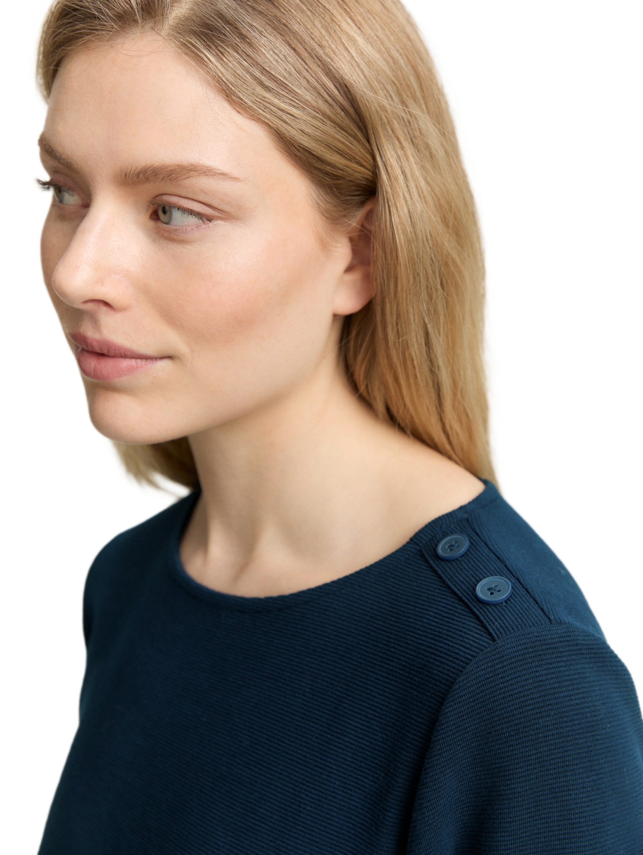 TOM TAILOR Langarmshirt, mit Knöpfen an der Schulter