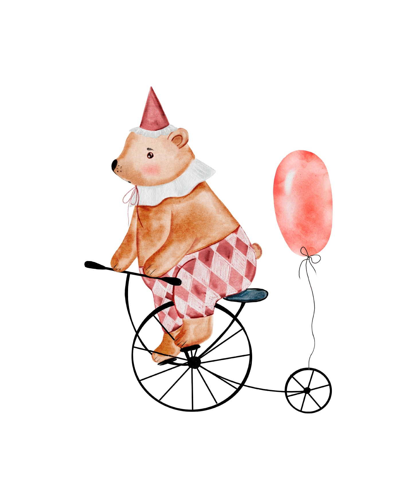 Lüttenhütt Poster "Bär mit Luftballon", Bär-Fahrräder-Fahrzeuge-Fantasy-Kar günstig online kaufen