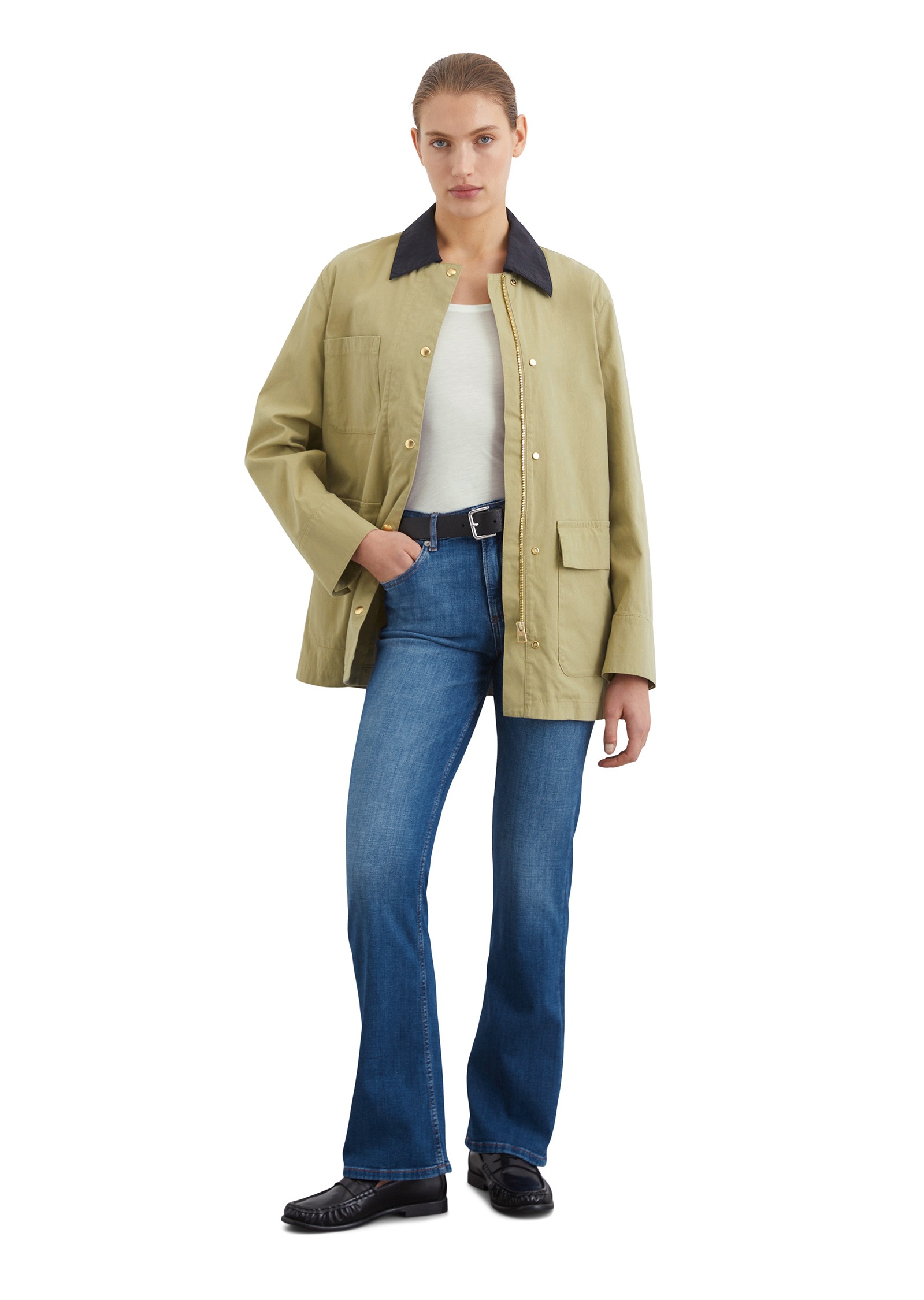Marc O'Polo Outdoorjacke »aus Organic-Cotton-Nylon-Mix«, ohne Kapuze