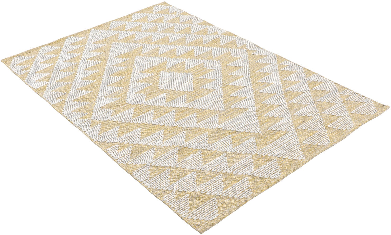 carpetfine Teppich »Kelim | rechteckig, Effekt, BAUR Baumwolle geometrisch, bestellen handgewebt, Hoch-Tief Handweb, Durry«, reine