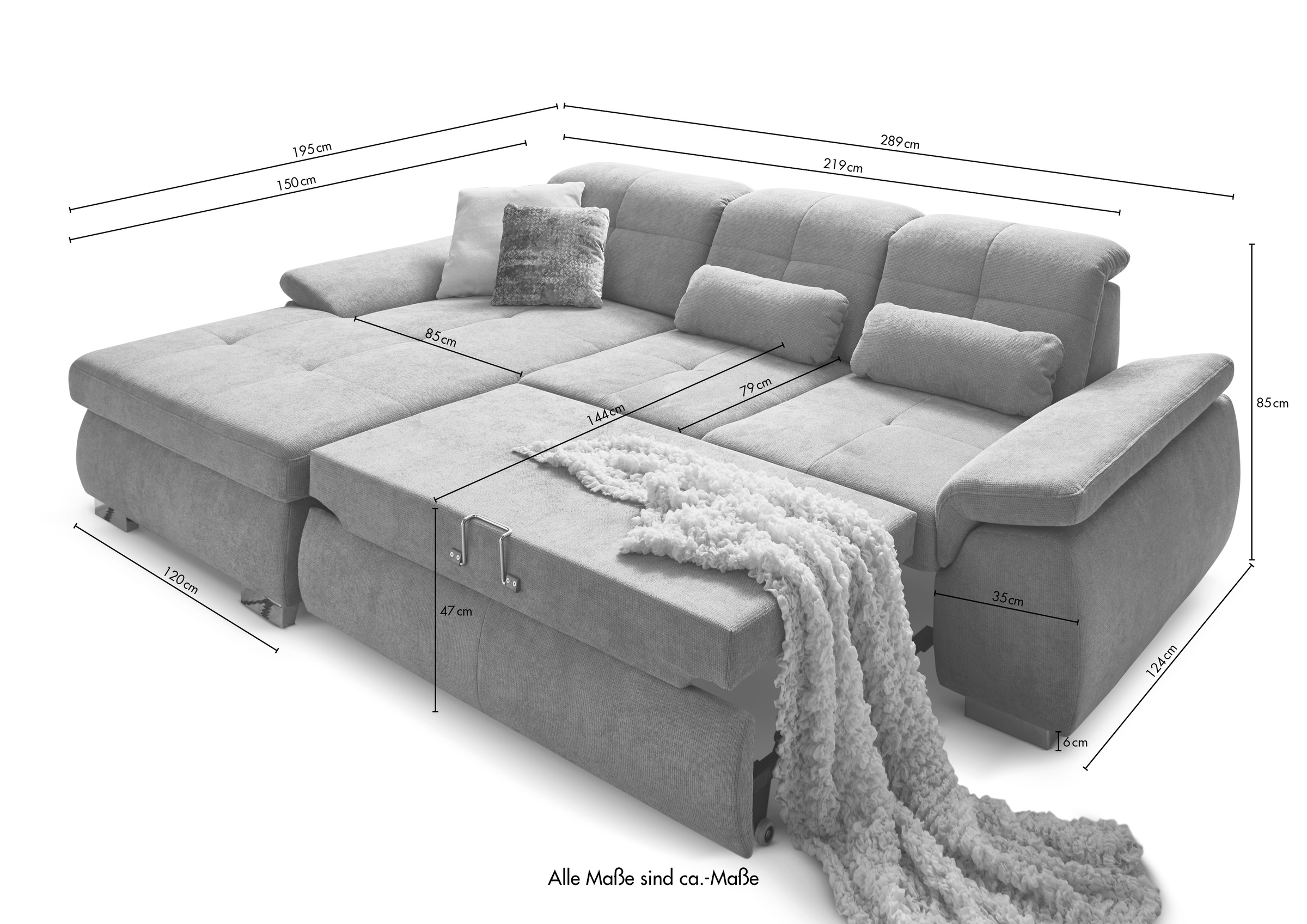 Die PlanBar Ecksofa »MP-IN16037 L-Form mit Federkern-Polsterung«, mit Sitztiefenverstellung & Zierkissen