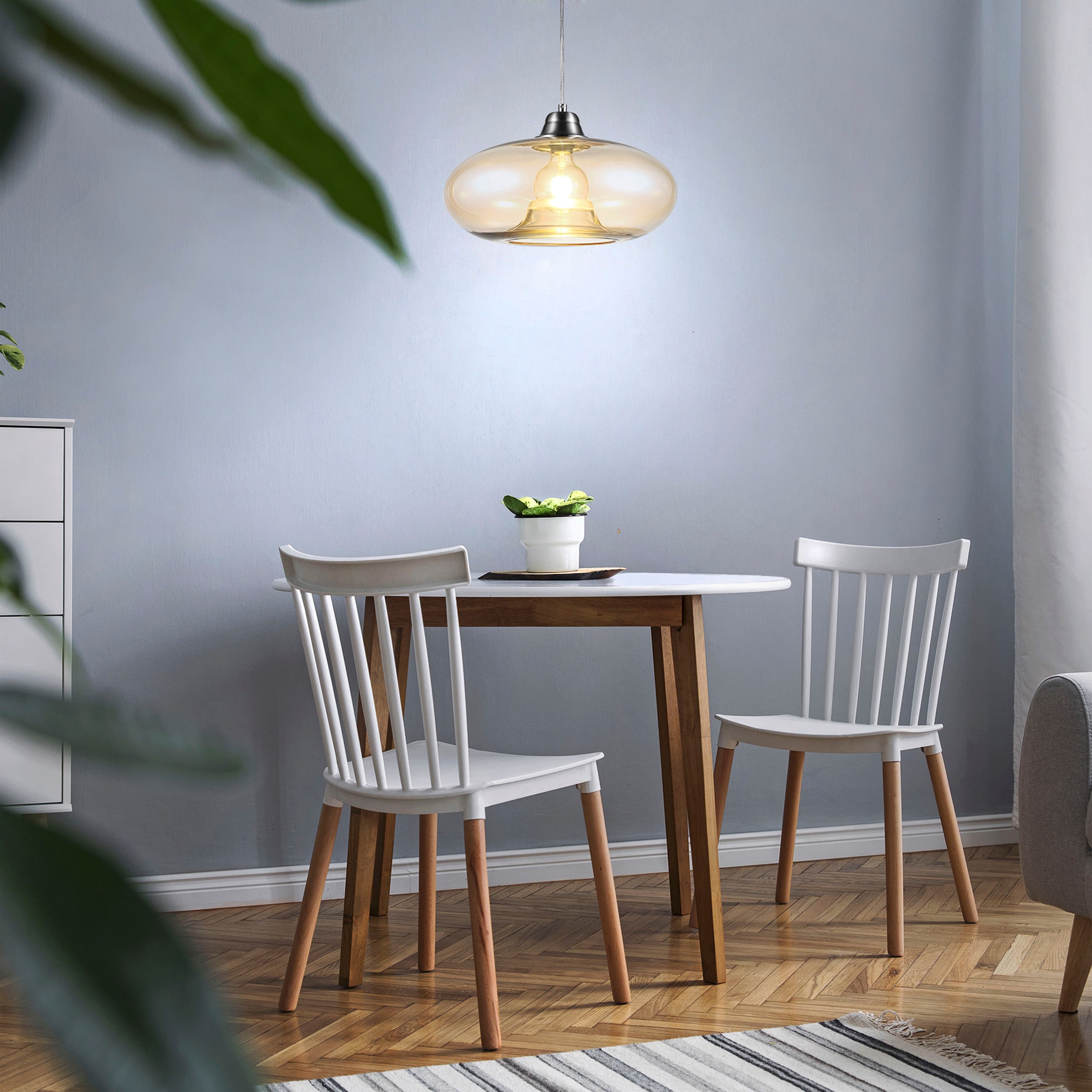 NOWA Pendelleuchte »LILLE«, Leuchtmittel E27 | ohne Leuchtmittel, Hängeleuchte, Hängelampe, Wohnzimmer, Esstisch, Glas amber