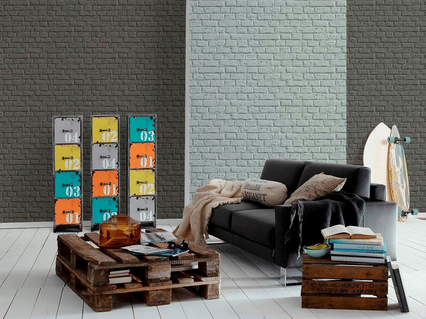 living walls Vliestapete »Metropolitan Stories Anke & Daan Amsterdam«, Steinoptik-gemustert-Motiv, Landhaus Tapete Stein Tapeten Wohnzimmer Schlafzimmer Küche Flur Optik