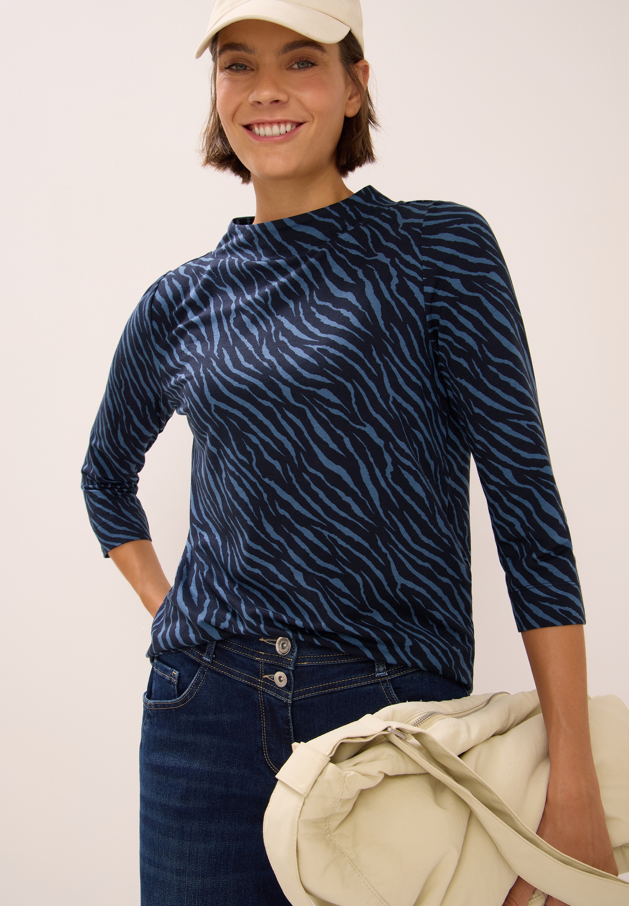 Cecil 3/4-Arm-Shirt, mit Minimal Animal-Print günstig online kaufen