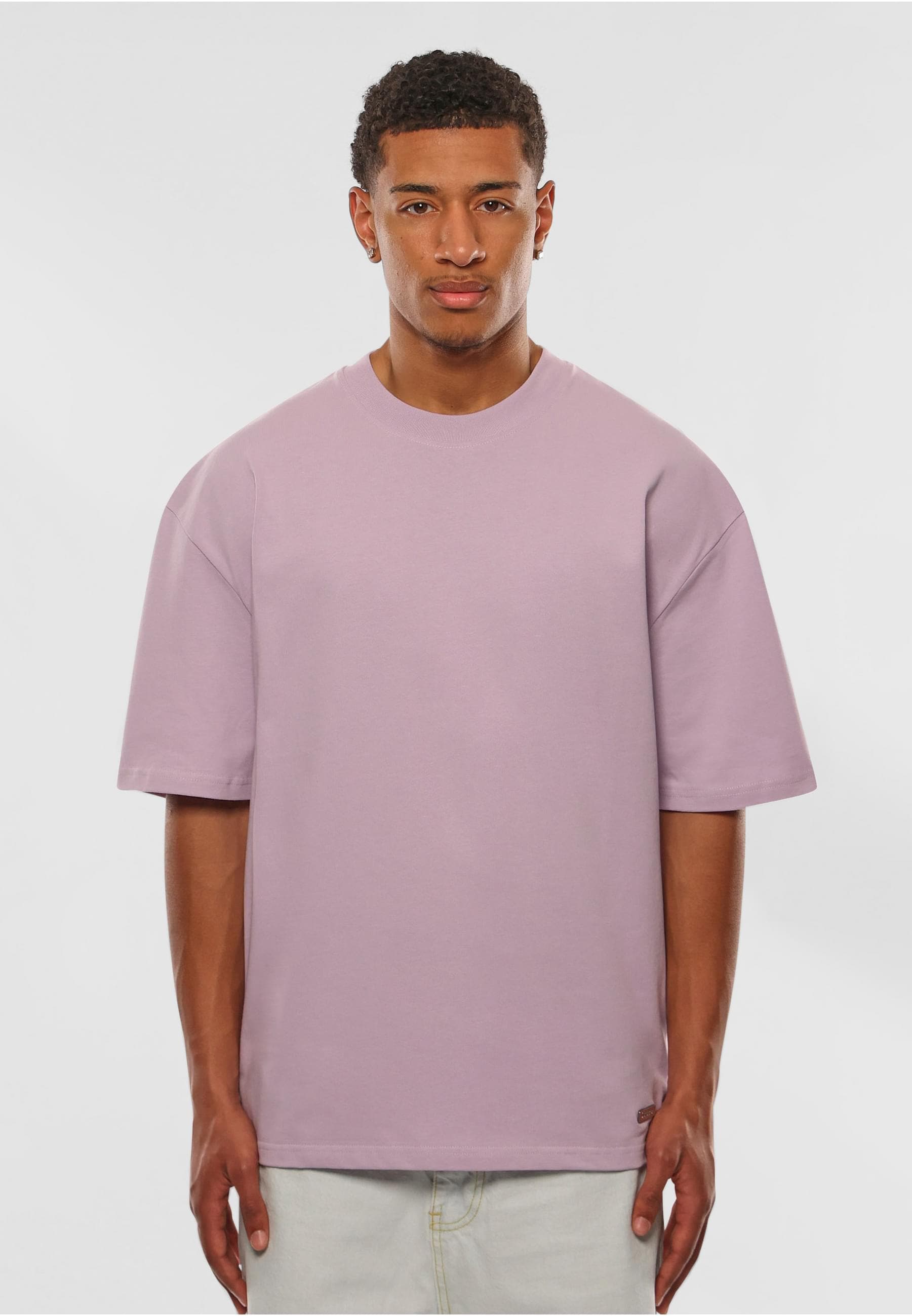 Dropsize T-Shirt »Dropsize Herren Heavy Oversize Metal Patch Basic T-Shirt«, (1 tlg.)