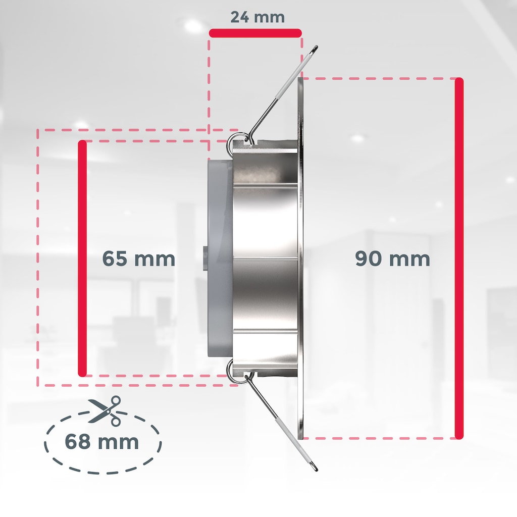 B.K.Licht ultraflache LED Einbauleuchte 3er-Set, inkl. LED Modul, 5 Watt, 46 L, 3.000K, wamweißes Licht, stufenlos dimmbar, schwenkbar