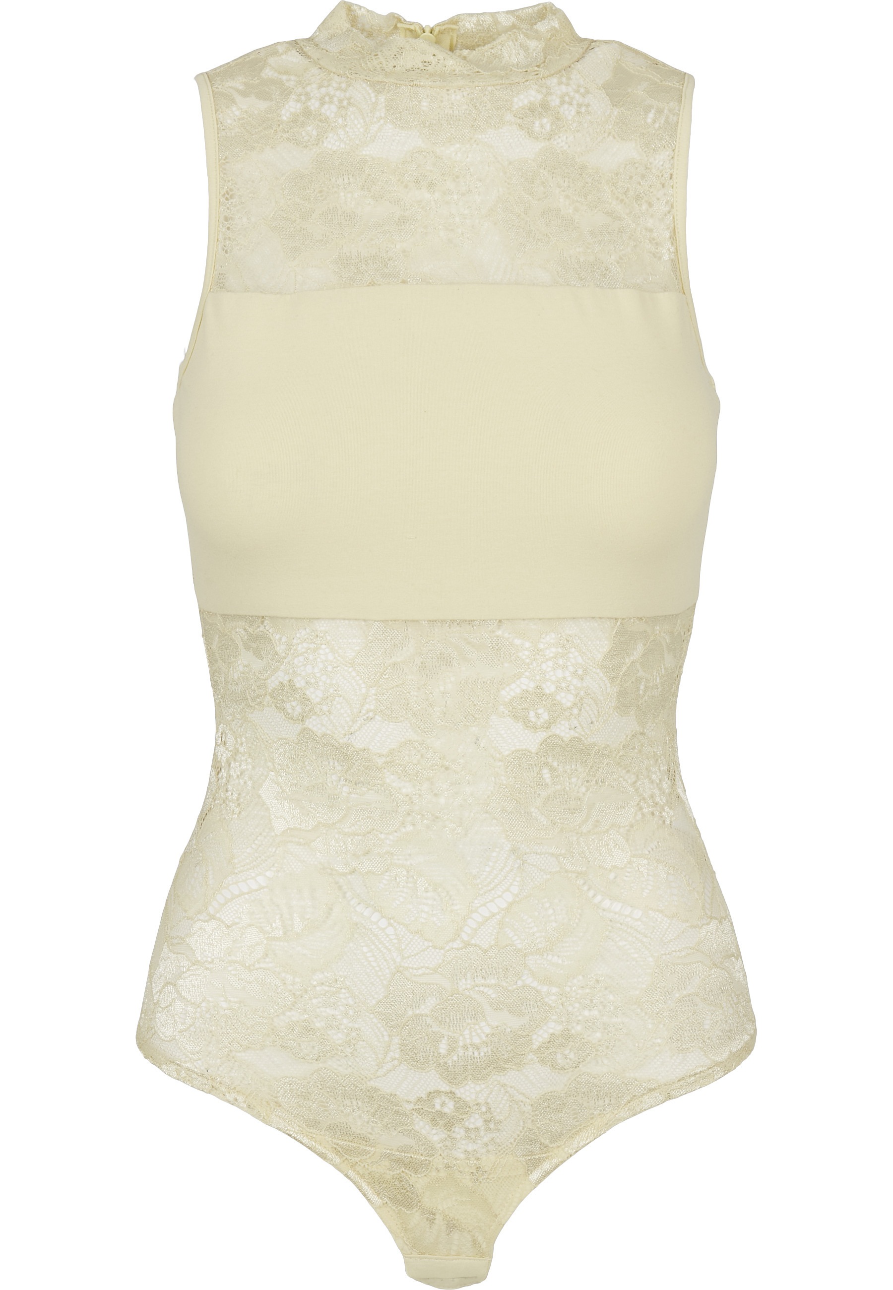 URBAN CLASSICS Damen Body "Urban Classics Damen Ladies Laces Body"softgelb, Gr. M, 91% Polyamid, 9% Elasthan, Bodys
