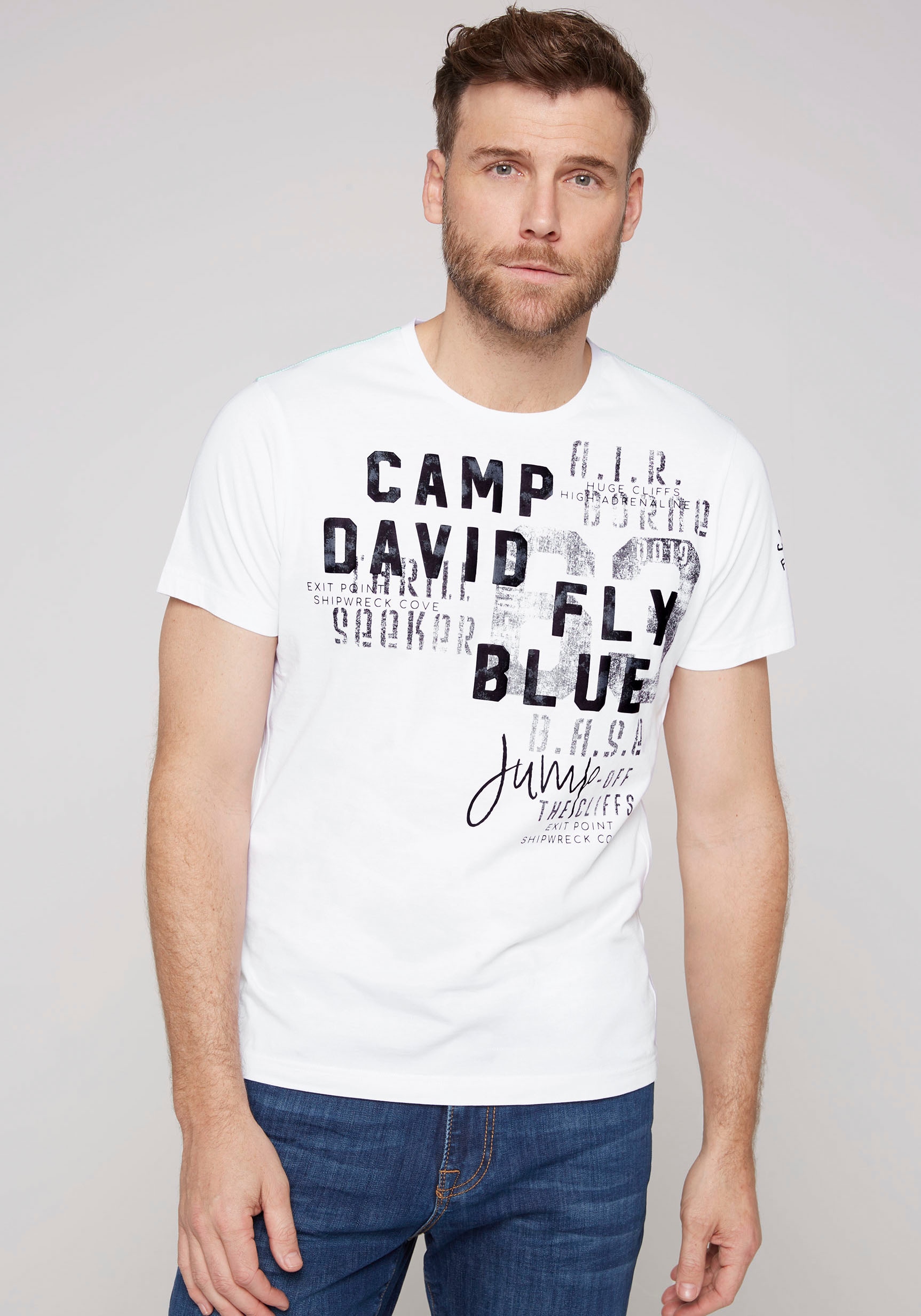 CAMP DAVID Marškinėliai su Puff-Print-Details