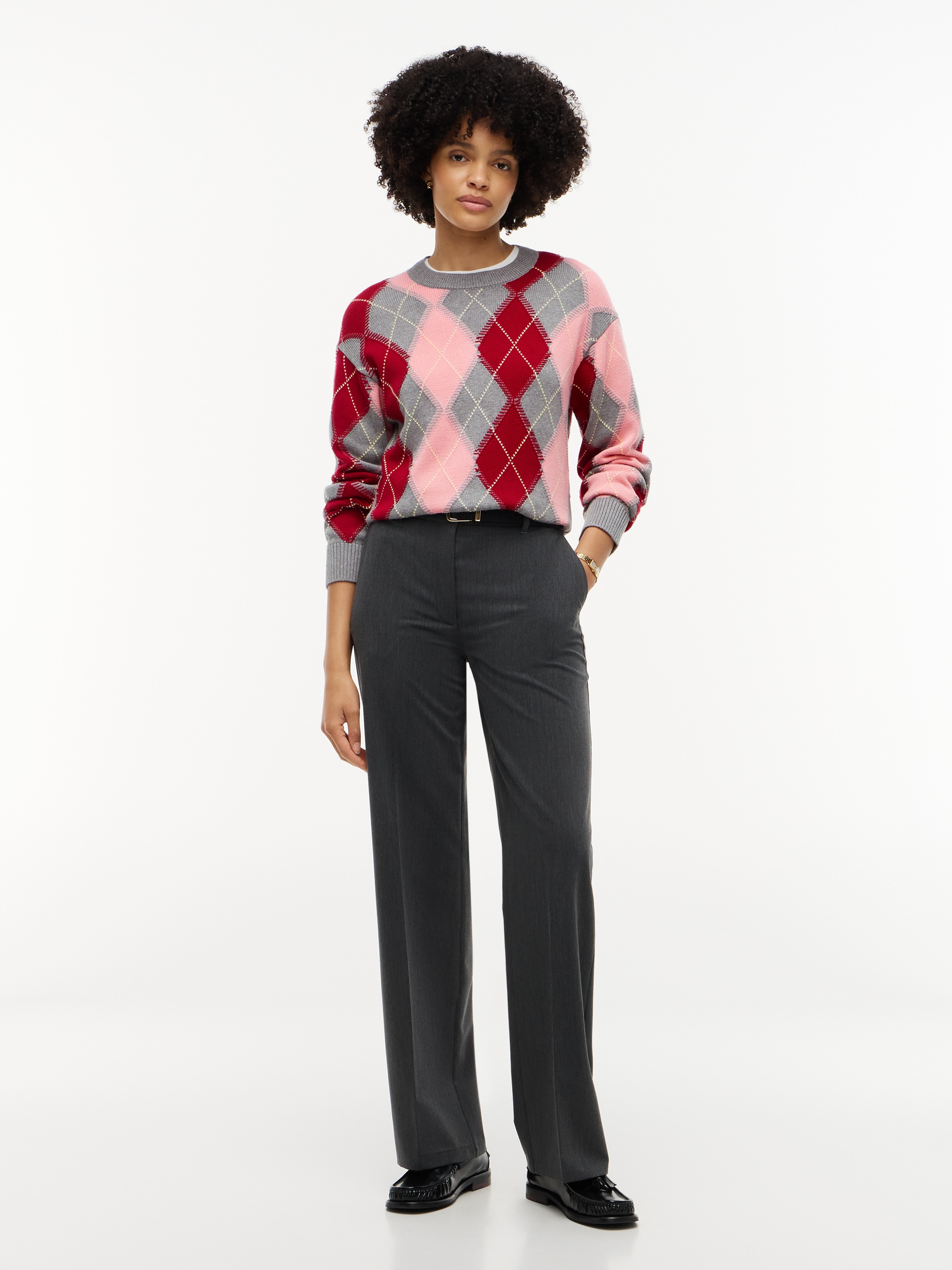 Tommy Hilfiger Strickpullover »ARGYLE PREP C-NK SWT« Baumwolle, Argyle Strickmuster
