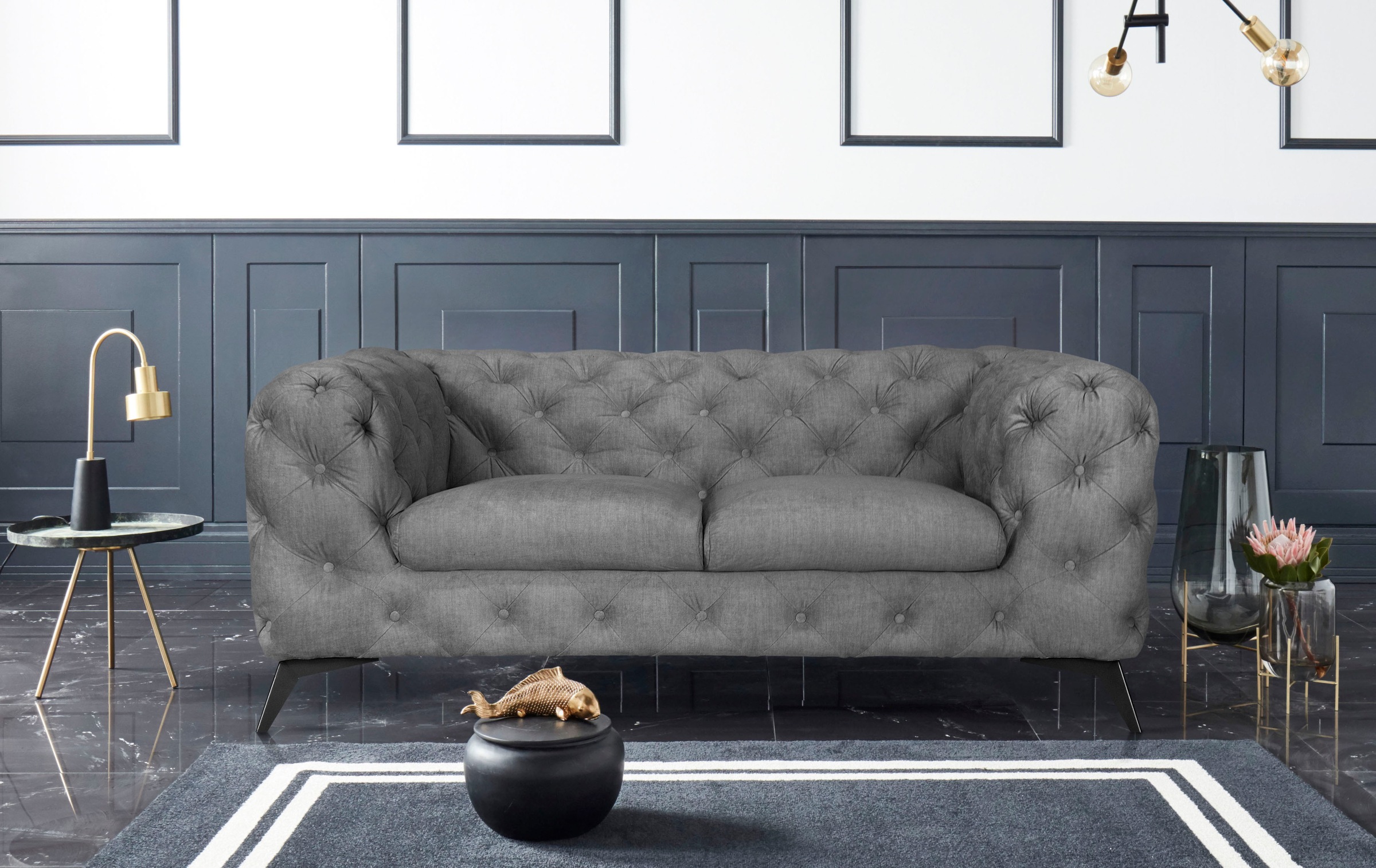 Home affaire Chesterfield-Sofa "Glynis" aufwändige Knopfheftung, moderne Ch günstig online kaufen