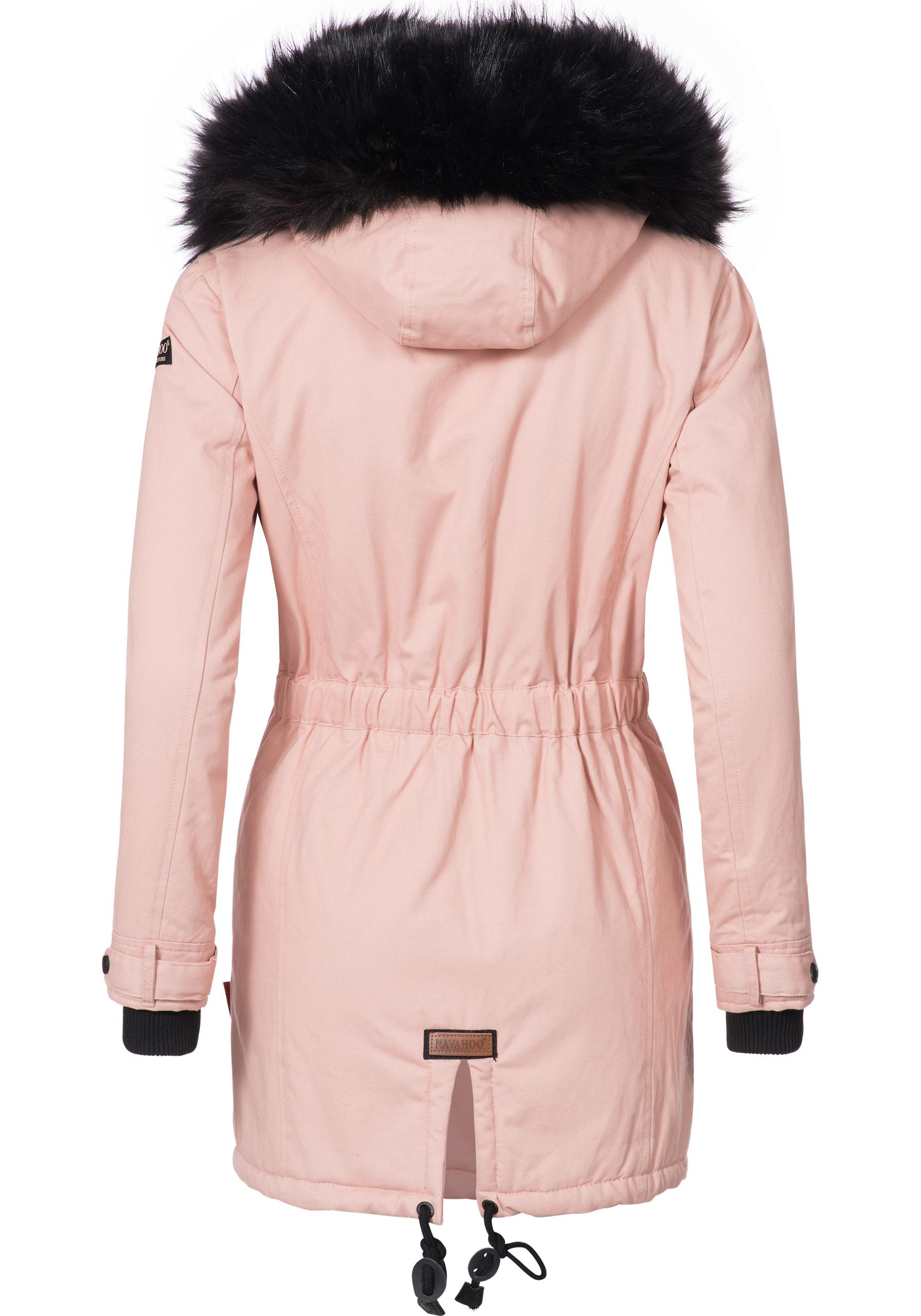 Navahoo Wintermantel »Luluna«, edler Baumwoll Parka mit Fellimitat