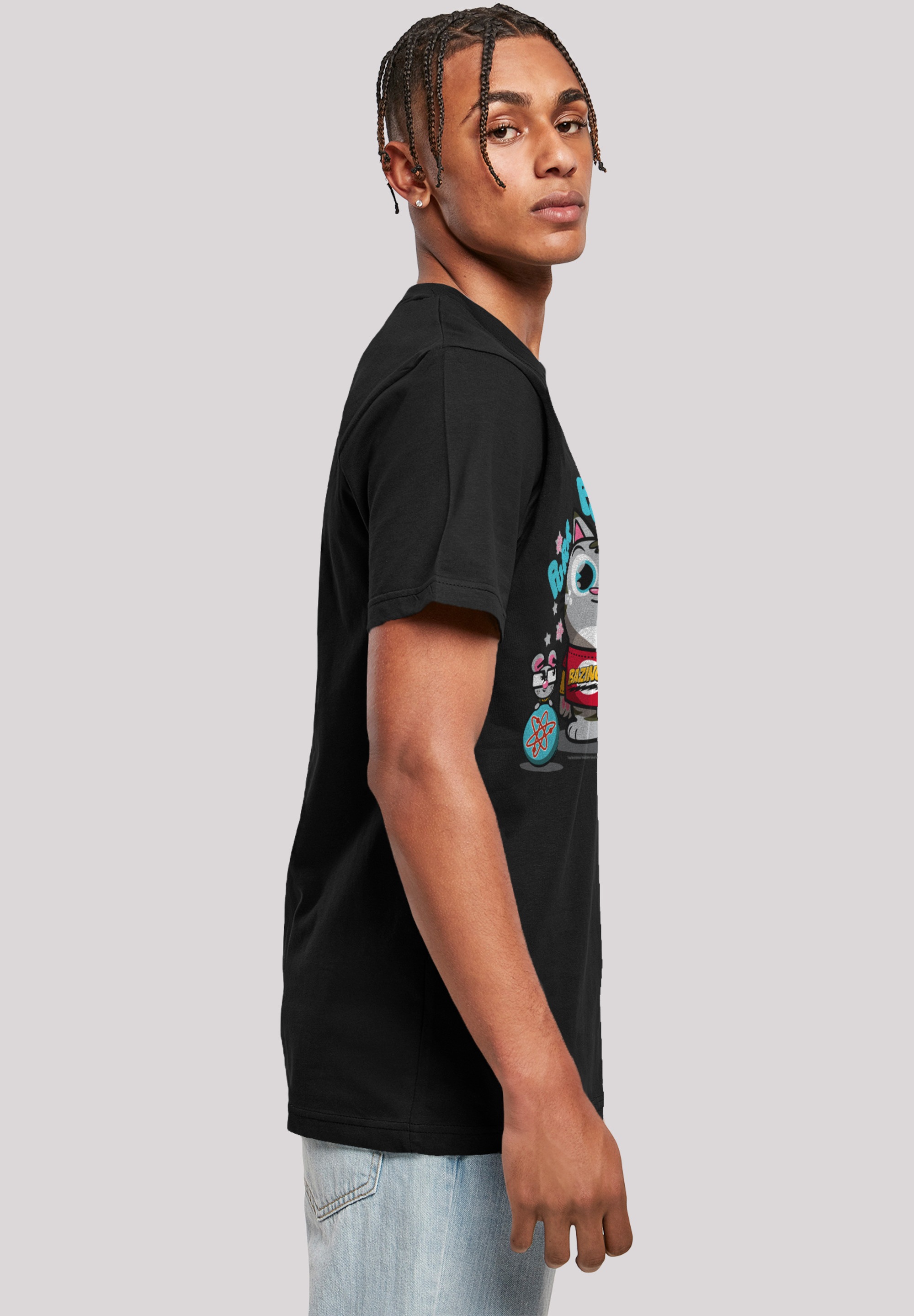 F4NT4STIC T-Shirt »Big Bang Theory TV Serie Bazinga Kitty«, Herren,Premium Merch,Regular-Fit,Basic,Bedruckt
