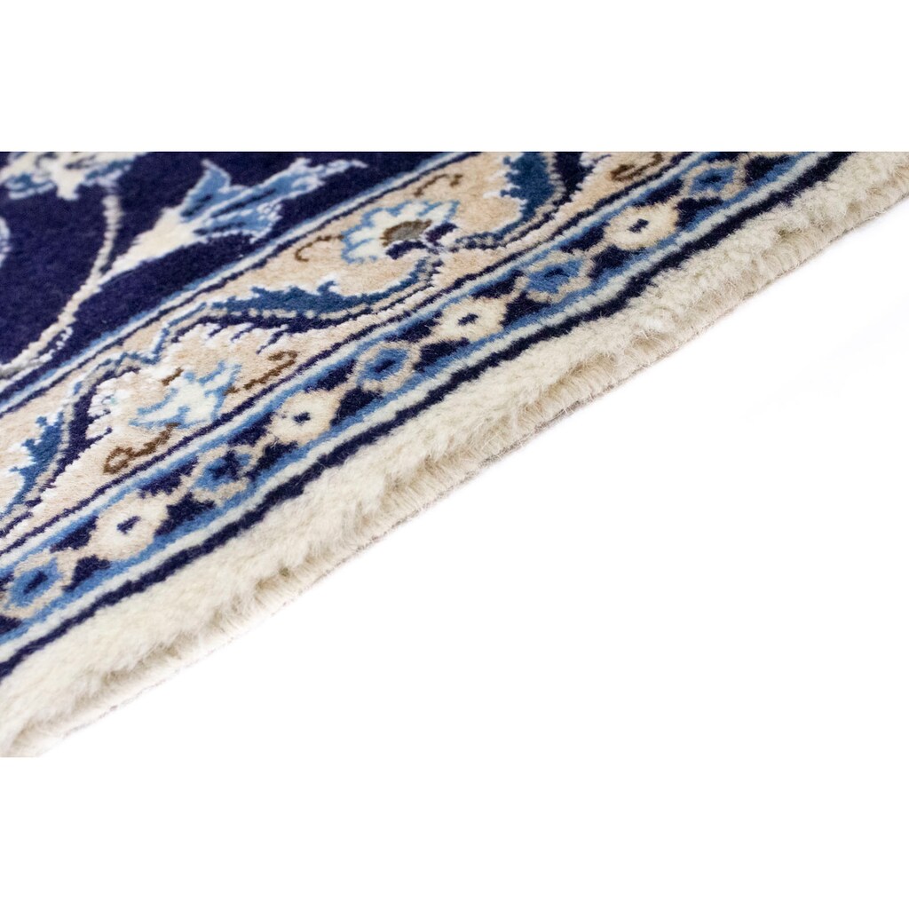 morgenland Wollteppich »Nain 9la Teppich handgeknüpft dunkelblau«, rechteckig
