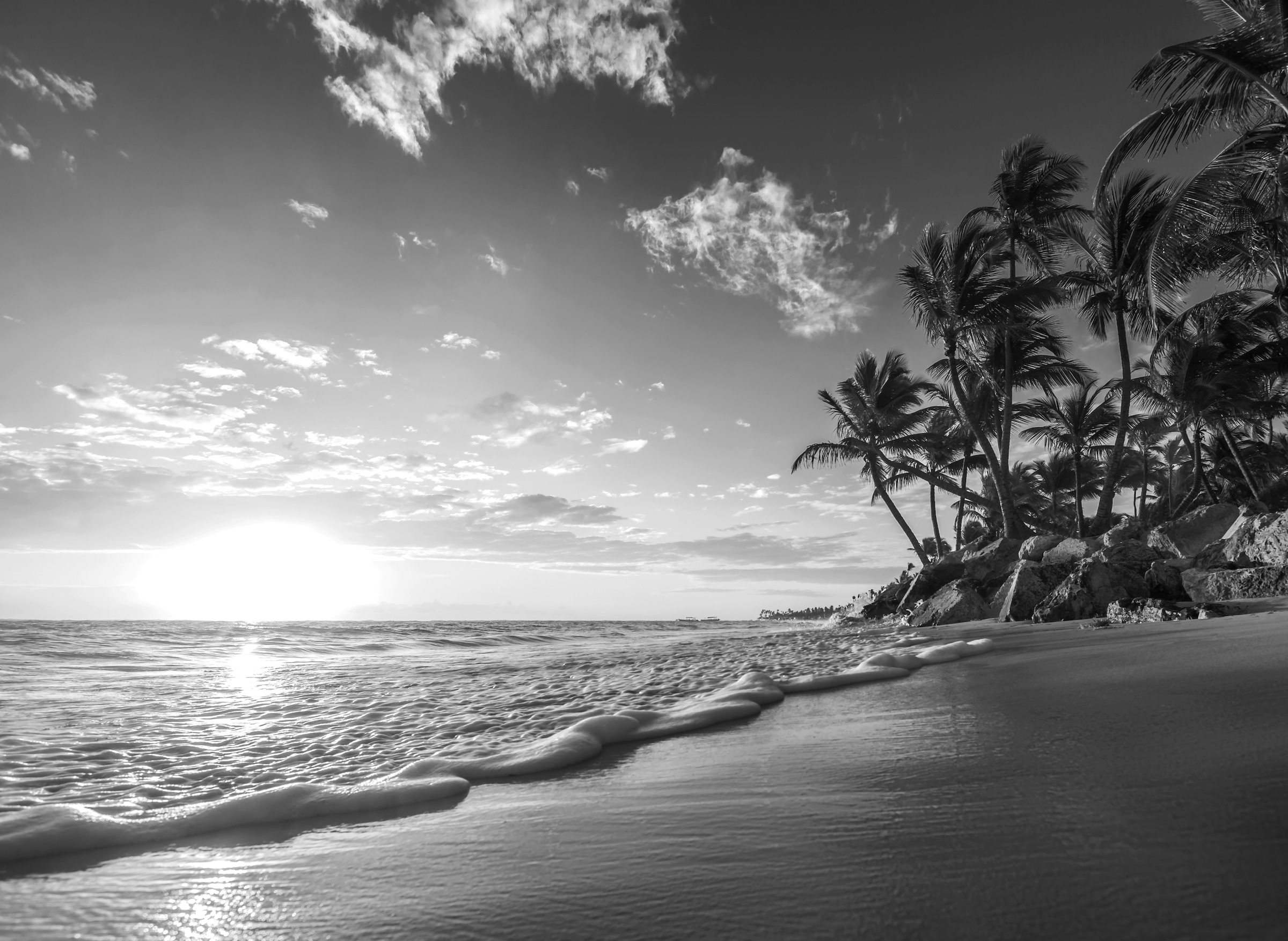 Papermoon Fototapete "Strand Schwarz & Weiß"