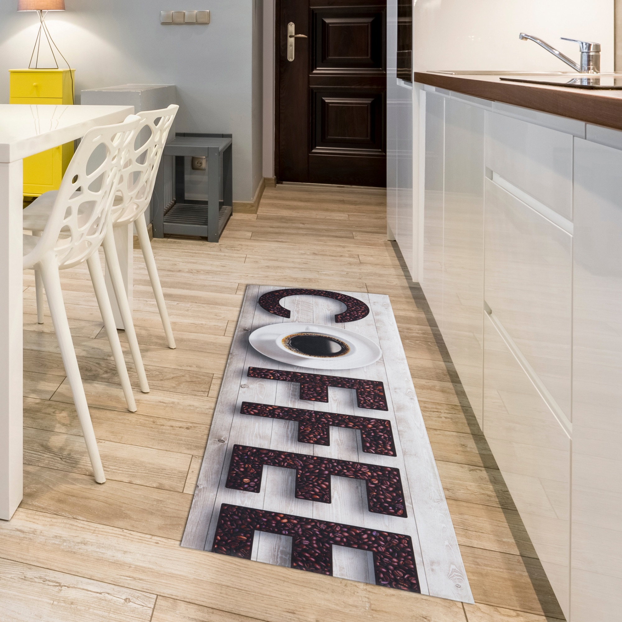 Andiamo Läufer »Kitchen« rechteckig 3 mm Höhe Vinyl-Küchenläufer, moderne Küchenmotive, Pasta, Gewürze, Kaffee