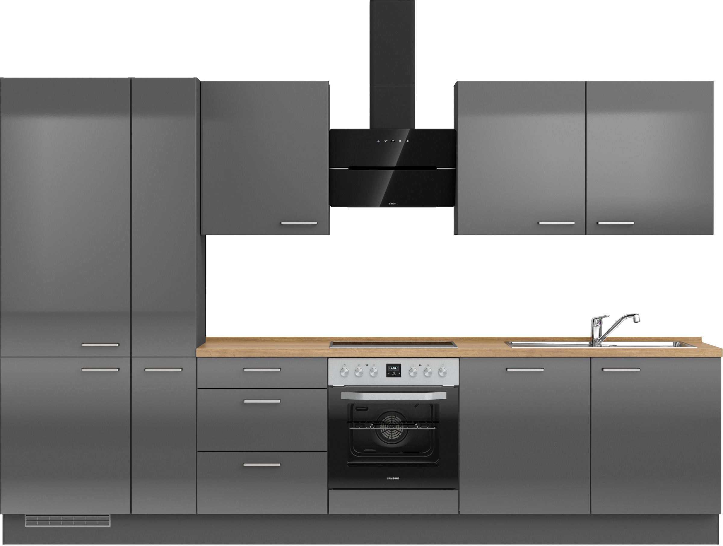 nobilia ""Flash II", NEU: individuell anpassbar mit gratis Profi-Beratung" vormontiert, Breite 330 cm, Ausrichtung wählbar, wahlw. mit E-Geräten