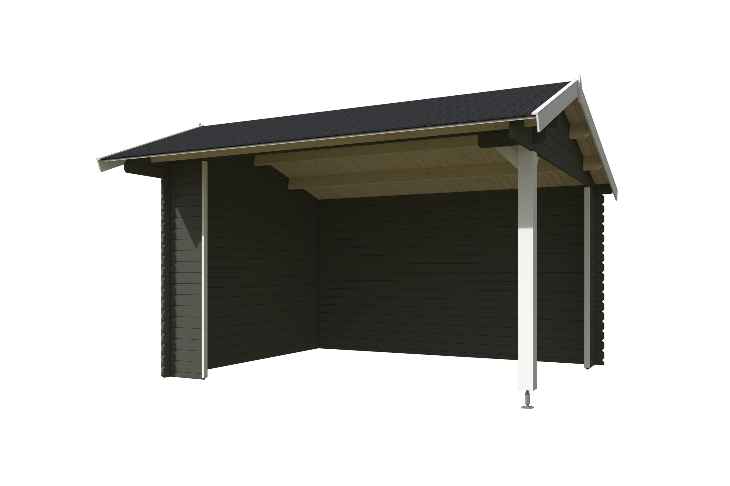 Nordic Holz Gartenhaus "Kirian", (Unterstand inkl. Rückwand) günstig online kaufen