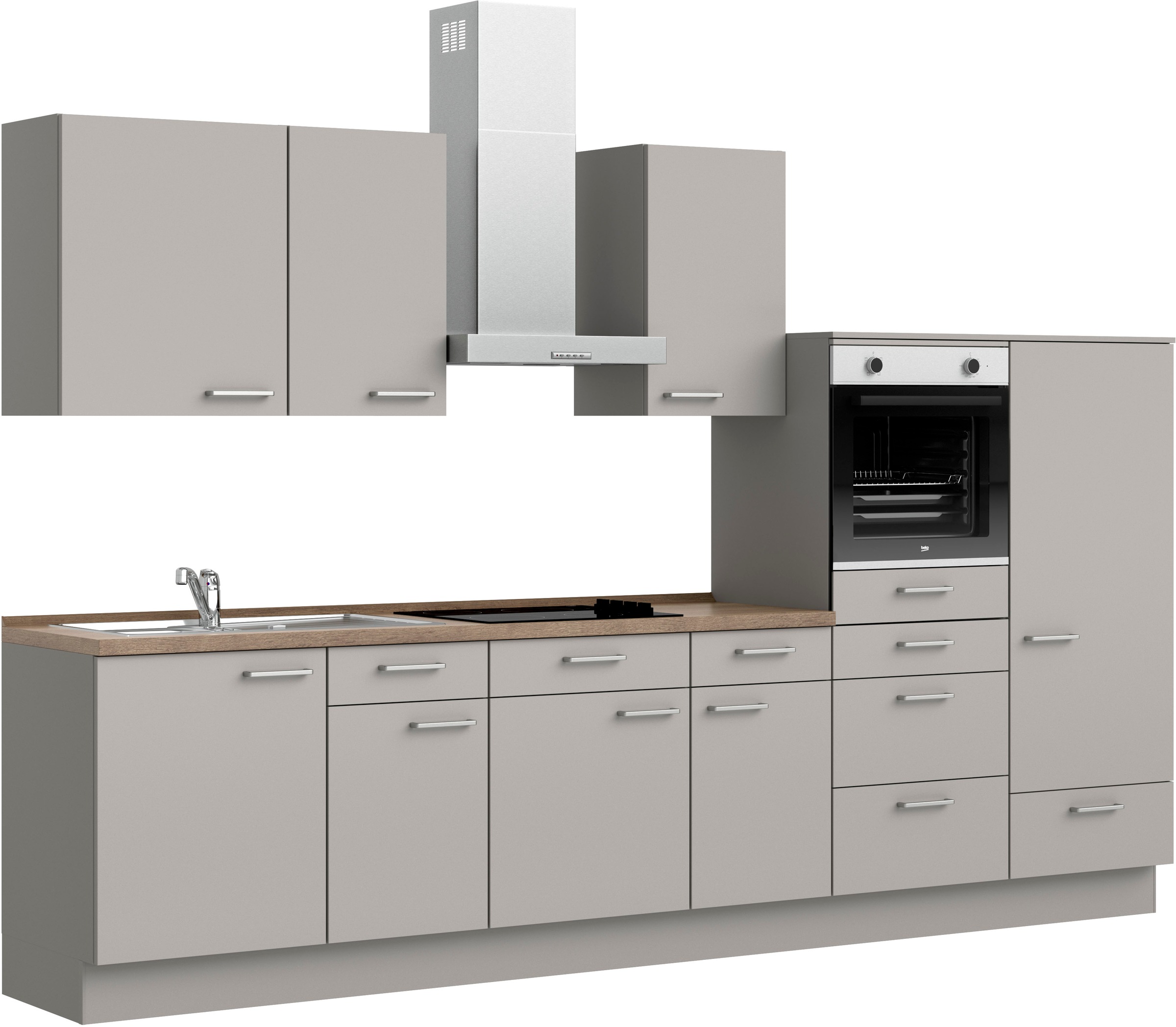 nobilia® Küchenzeile »"Touch I"«, vormontiert, Ausrichtung wählbar, Breite 330 cm, wahlw. mit E-Geräten