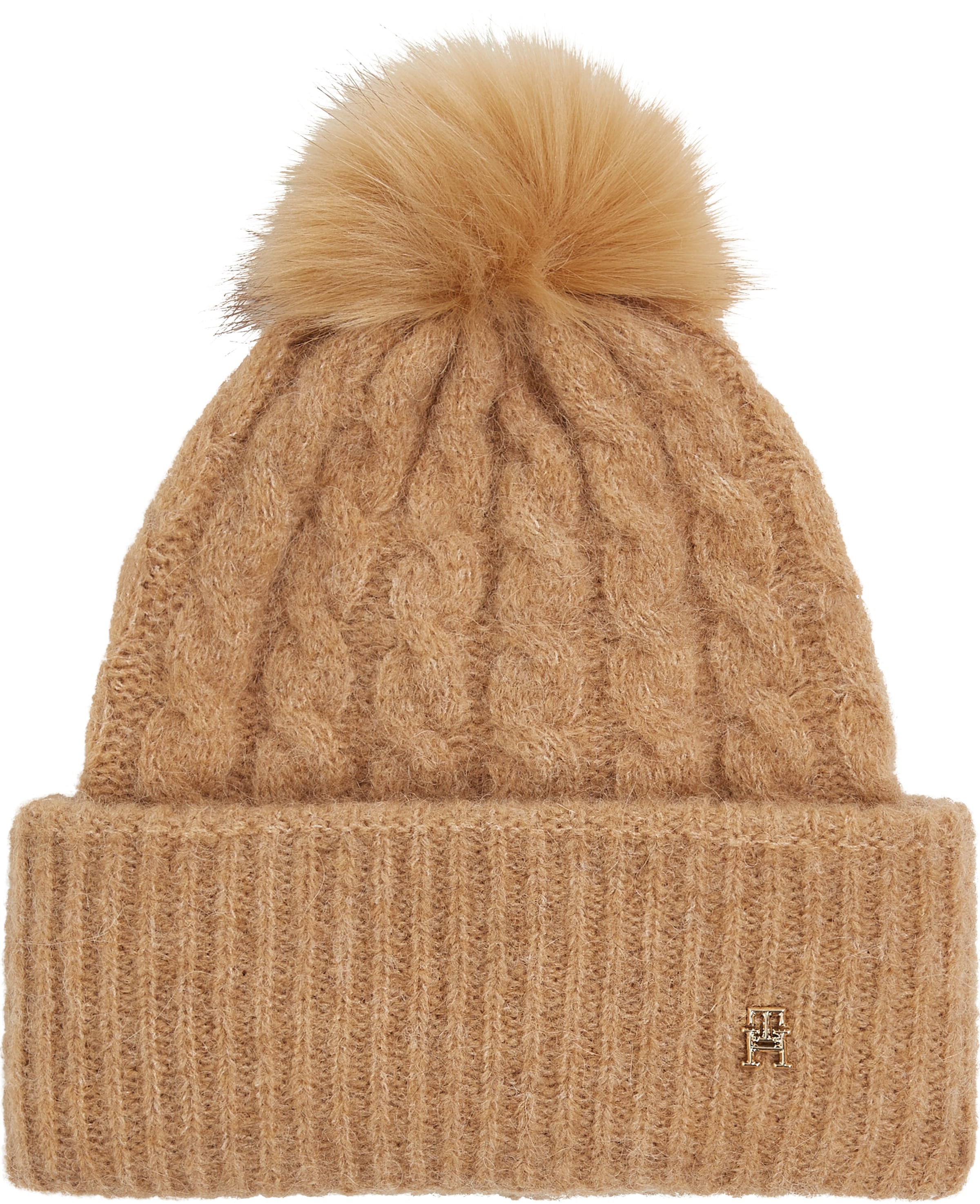 Beanie »TH TIMELESS BEANIE CABLE«, mit Bommel