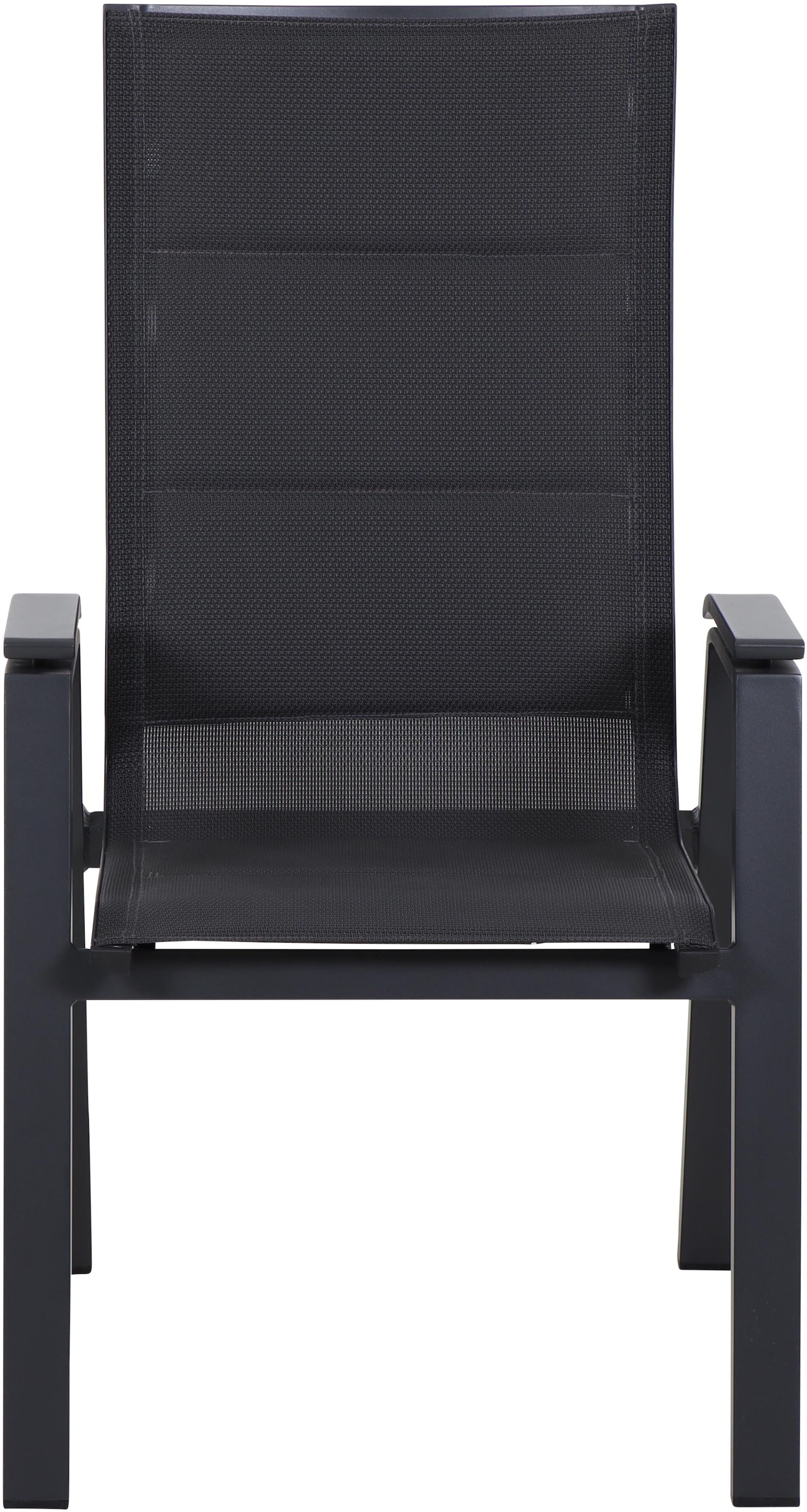 Siena Garden Gartensessel »MILANO Stapelsessel« Gestell aus Aluminium matt anthrazit, Bezug padded dunkelgrau