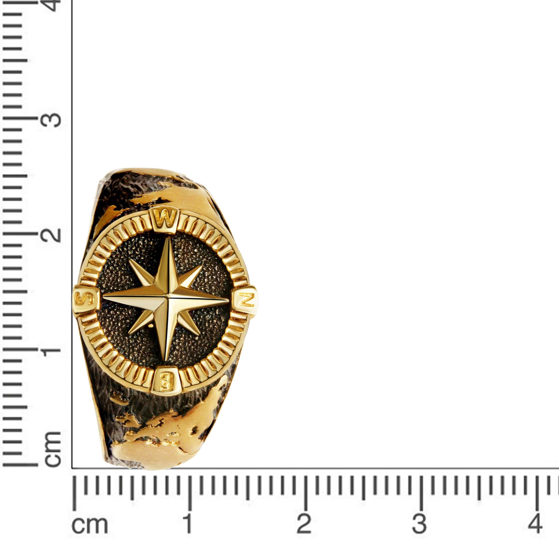 Firetti Windrose Women's Ring Black/Yellow Gold Size 23 2