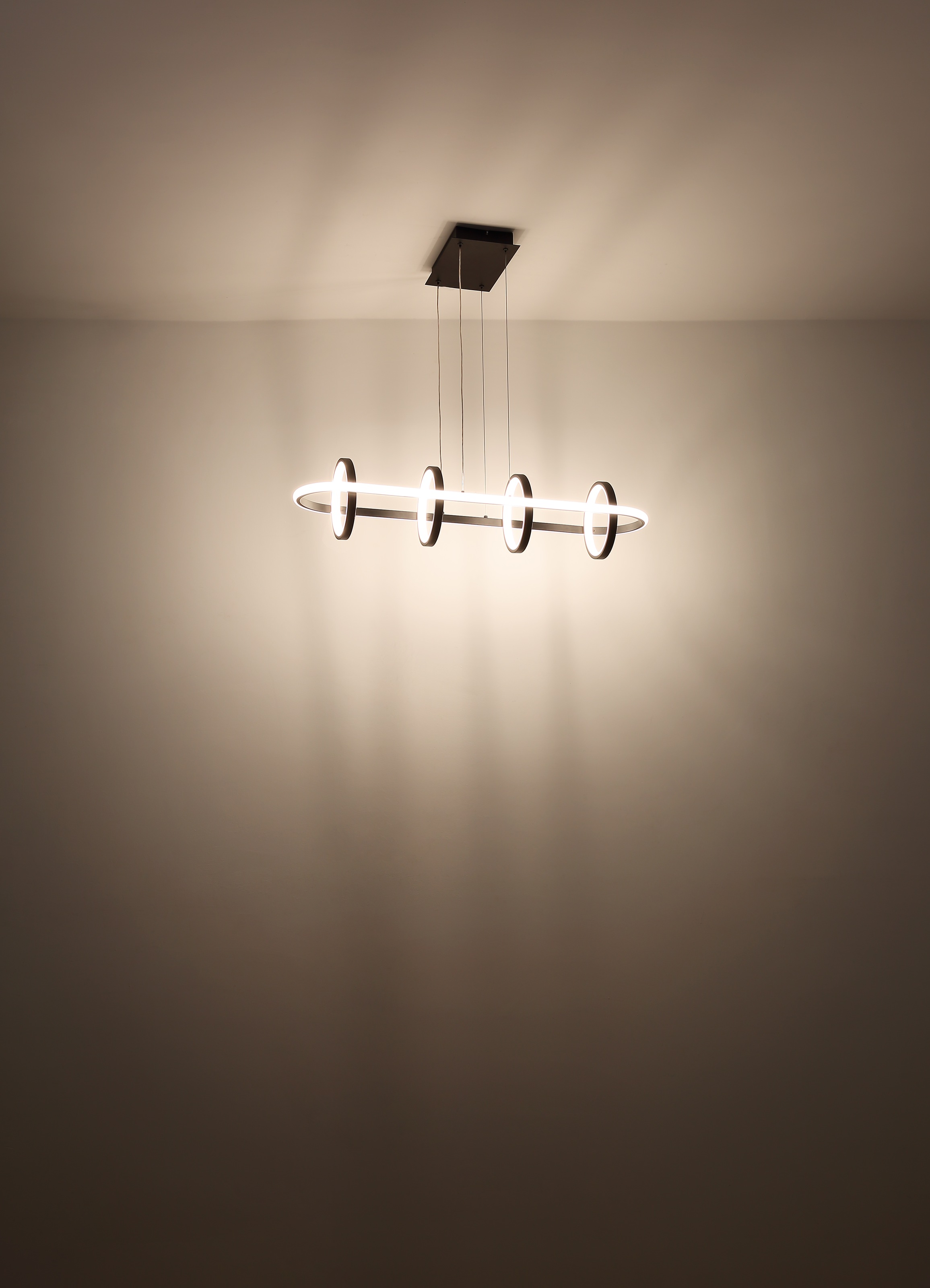 GLOBO LIGHTING Hängeleuchte »WOLFHARD« LED-Modul 1 Stk. Hängeleuchte Schwarz, Aluminium, Silikon opal, dimmbar, LED 55W