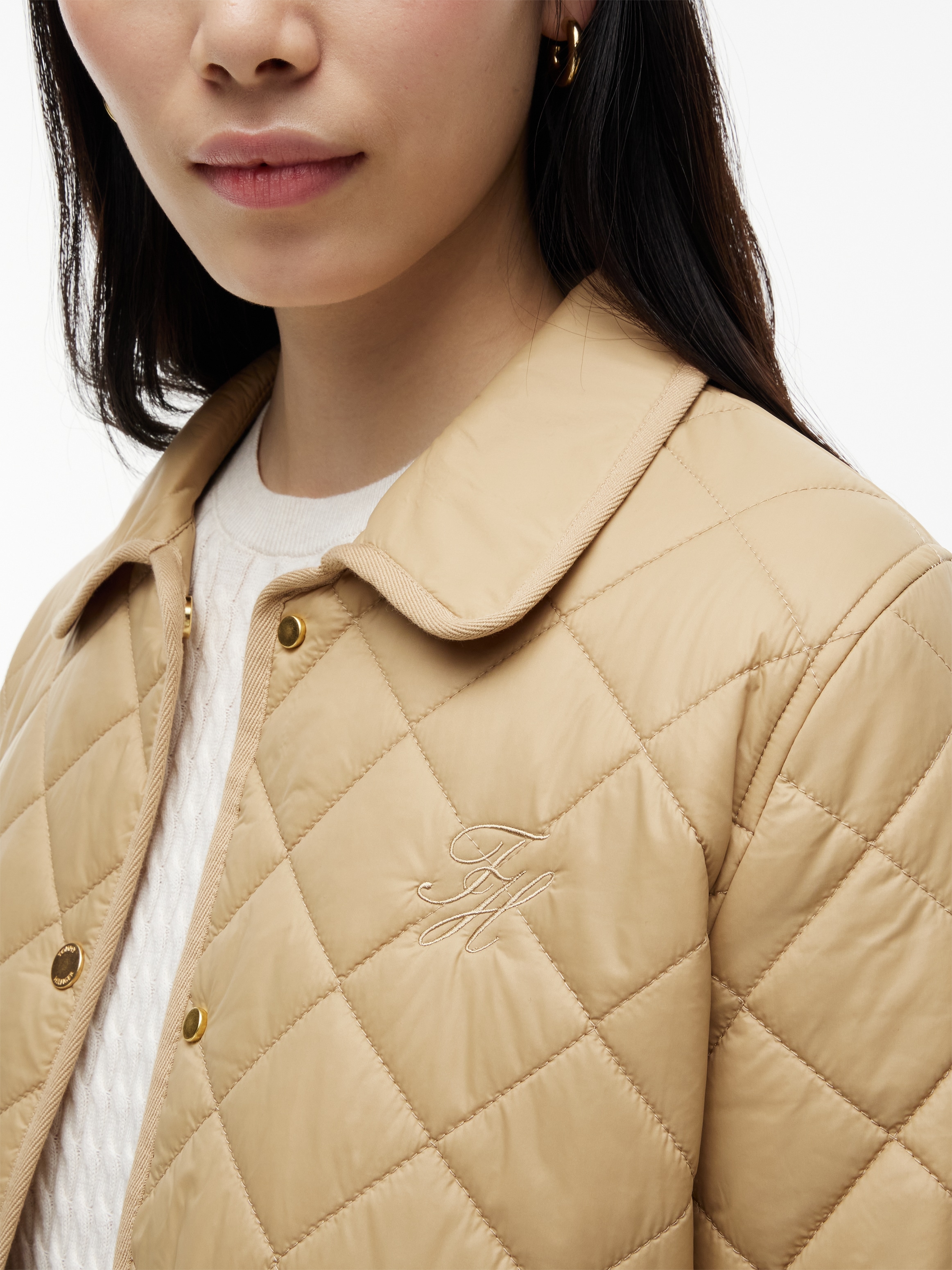 Tommy Hilfiger Steppjacke »LW PADDED SLIM QUILTED JACKET« ohne Kapuze Steppware, slim fit