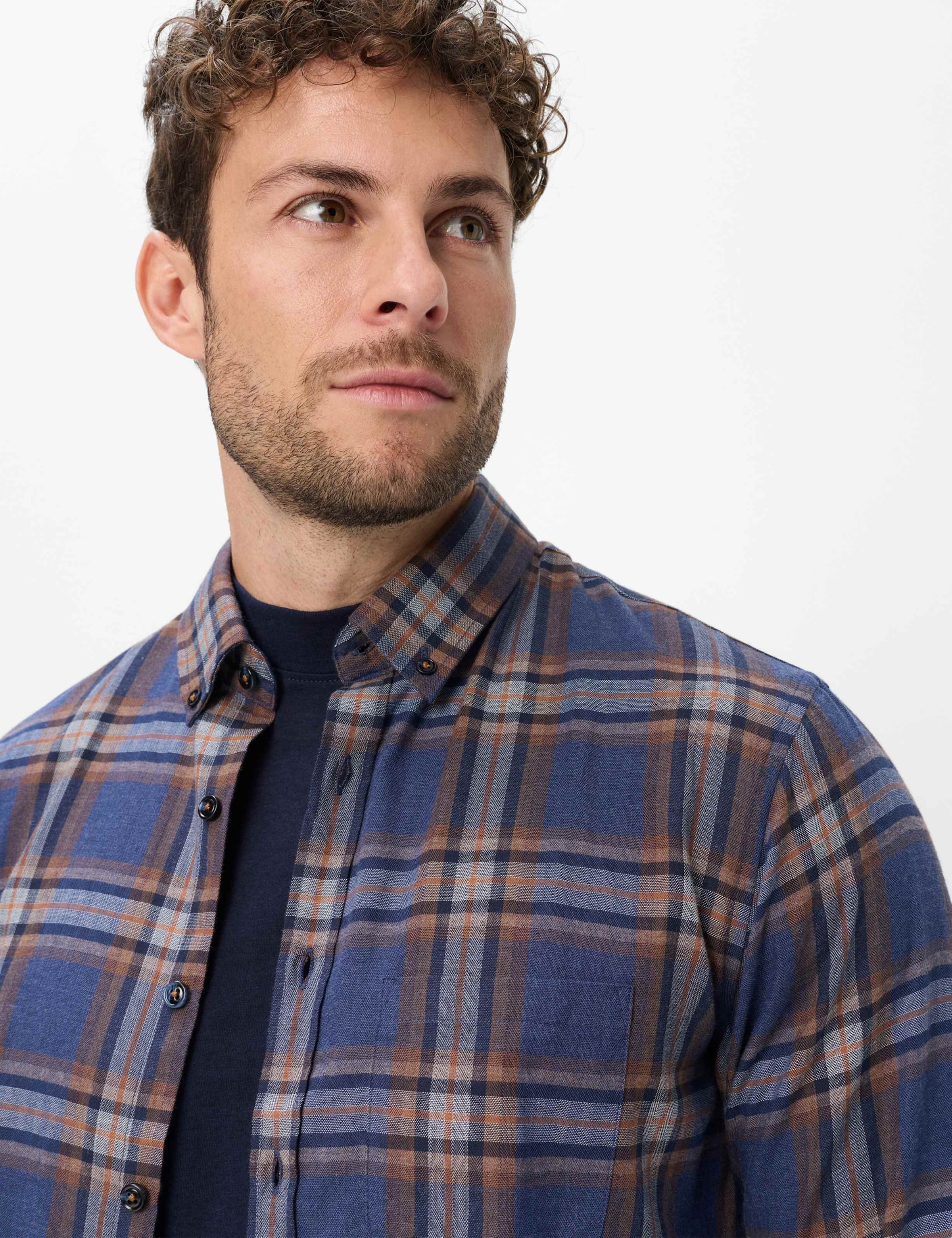 Brax Businesshemd »Style DANIEL« Flanell: Karohemd aus reiner Baumwolle