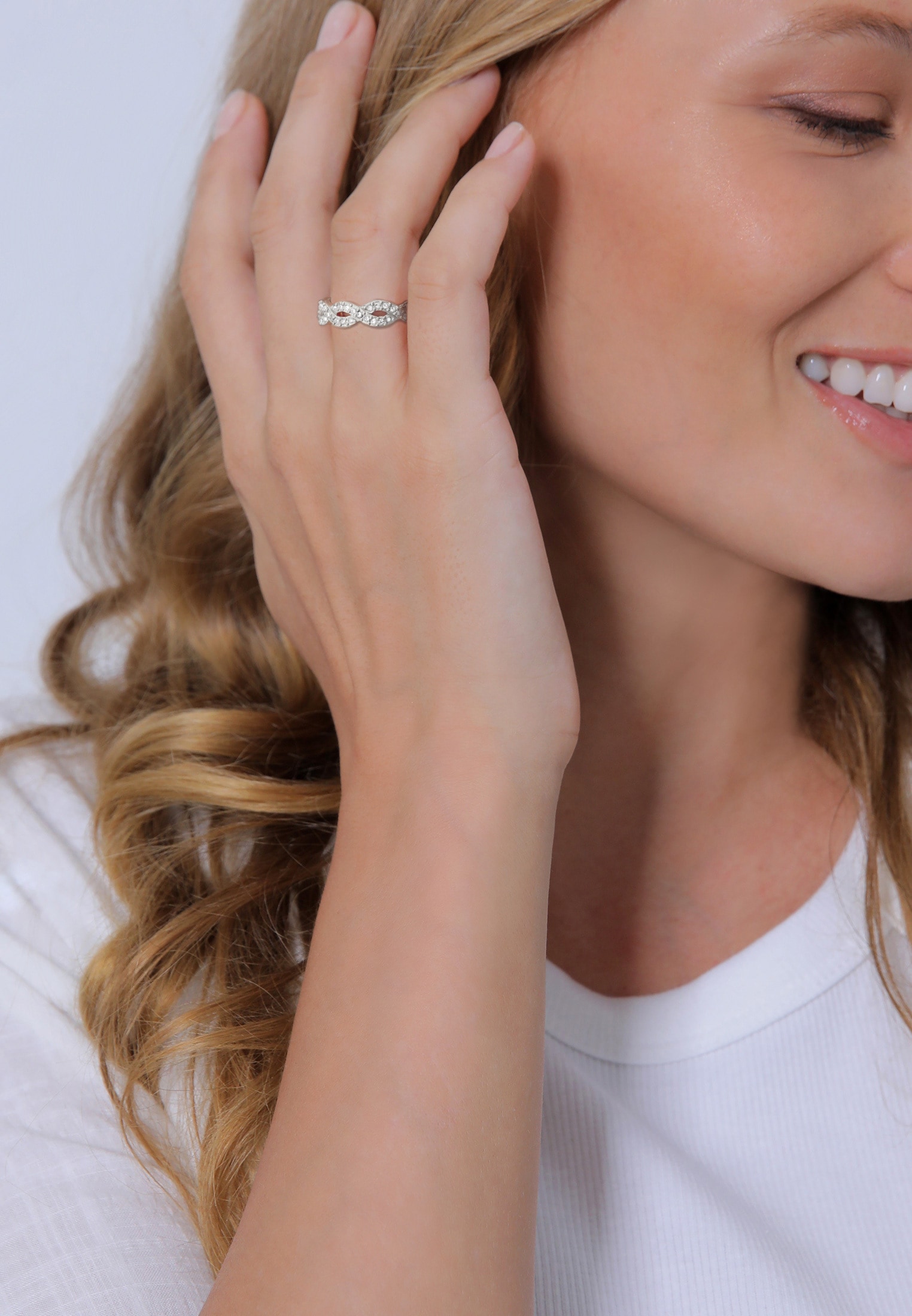 Elli Fingerring »Infinity Kristalle Unendlichkeit Liebe 925 Silber«
