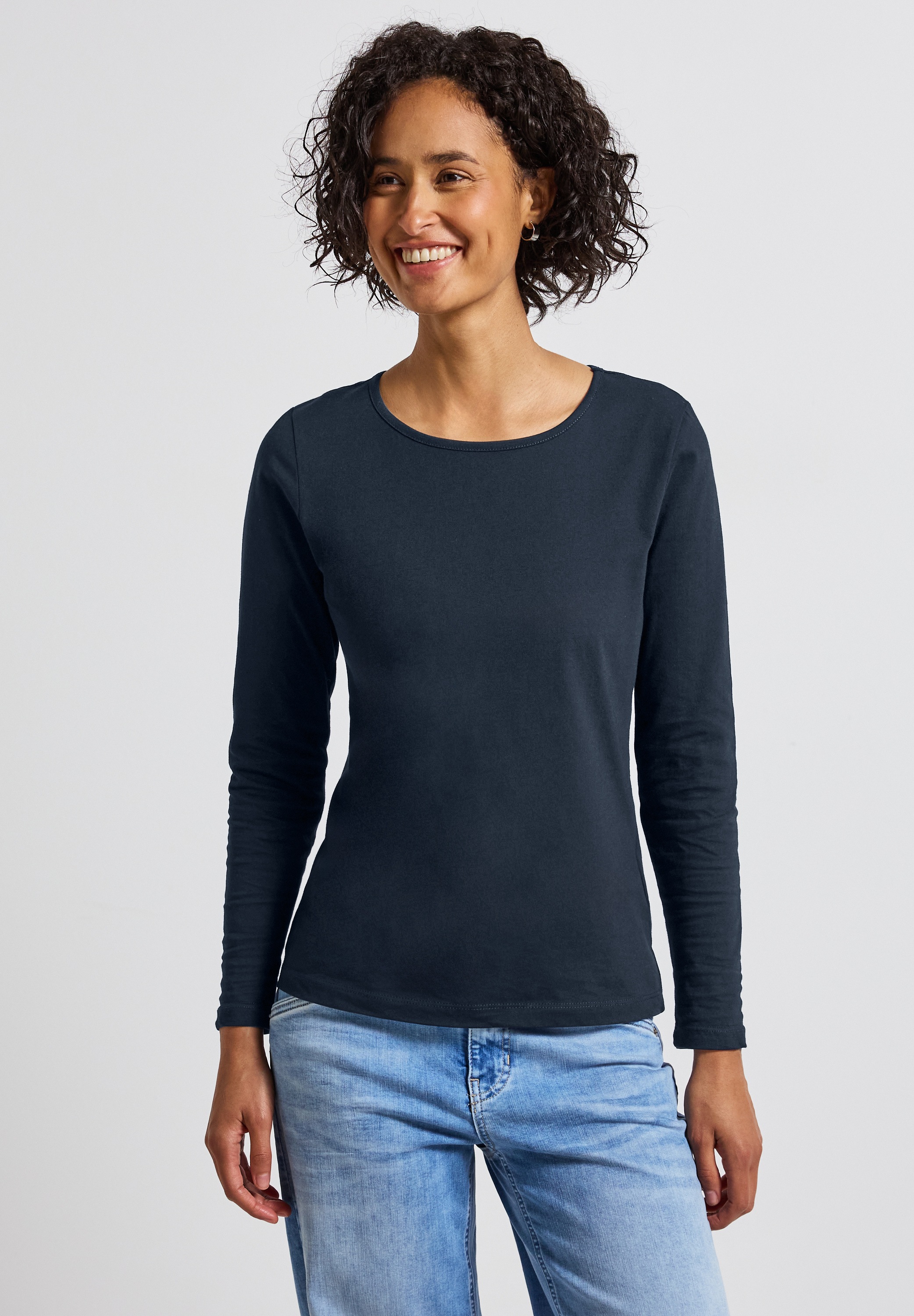 STREET ONE Langarmshirt aus reiner Baumwolle günstig online kaufen