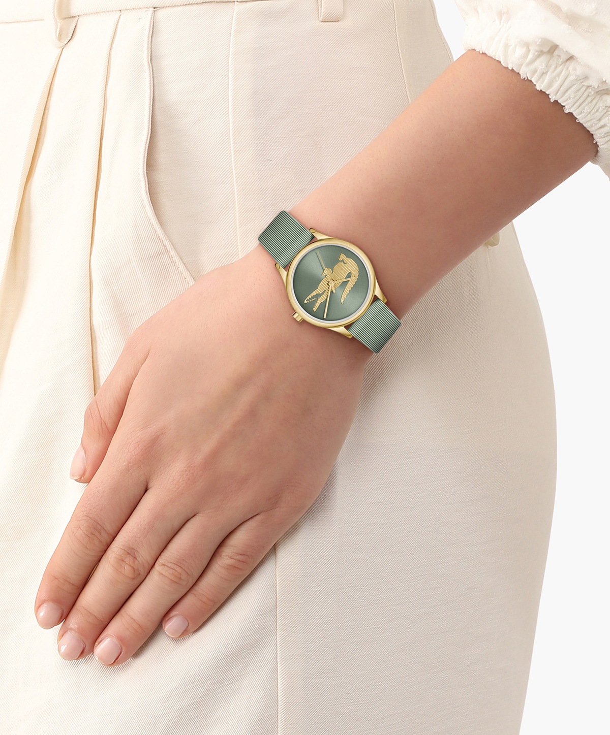 Lacoste Quarzuhr »CROCODELLE« Armbanduhr, Damenuhr, Silikonarmband, analog