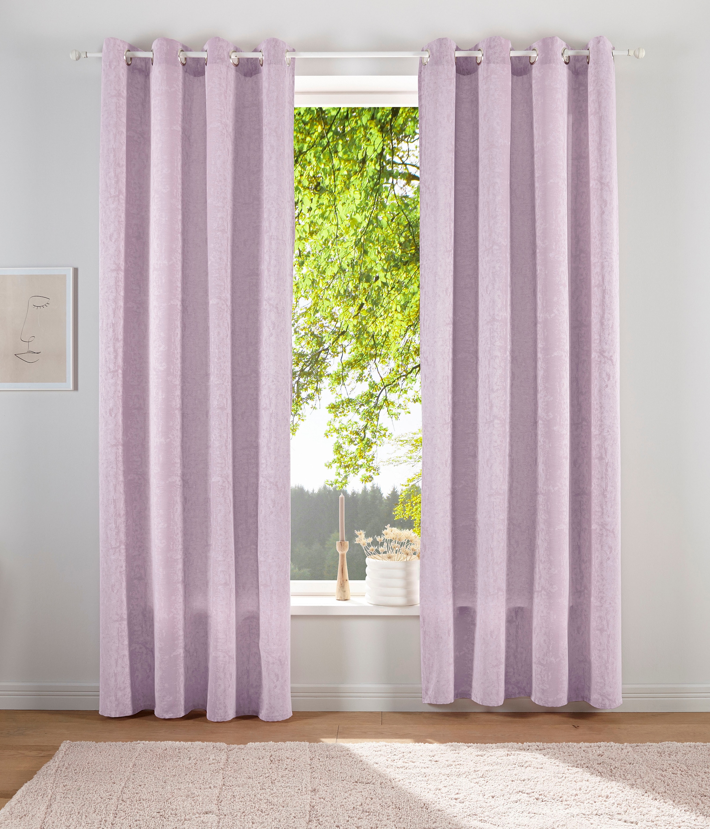 LeGer Home by Lena Gercke Vorhang "LESKA" Ösen 1 tlg. blickdicht, glatt, ge günstig online kaufen