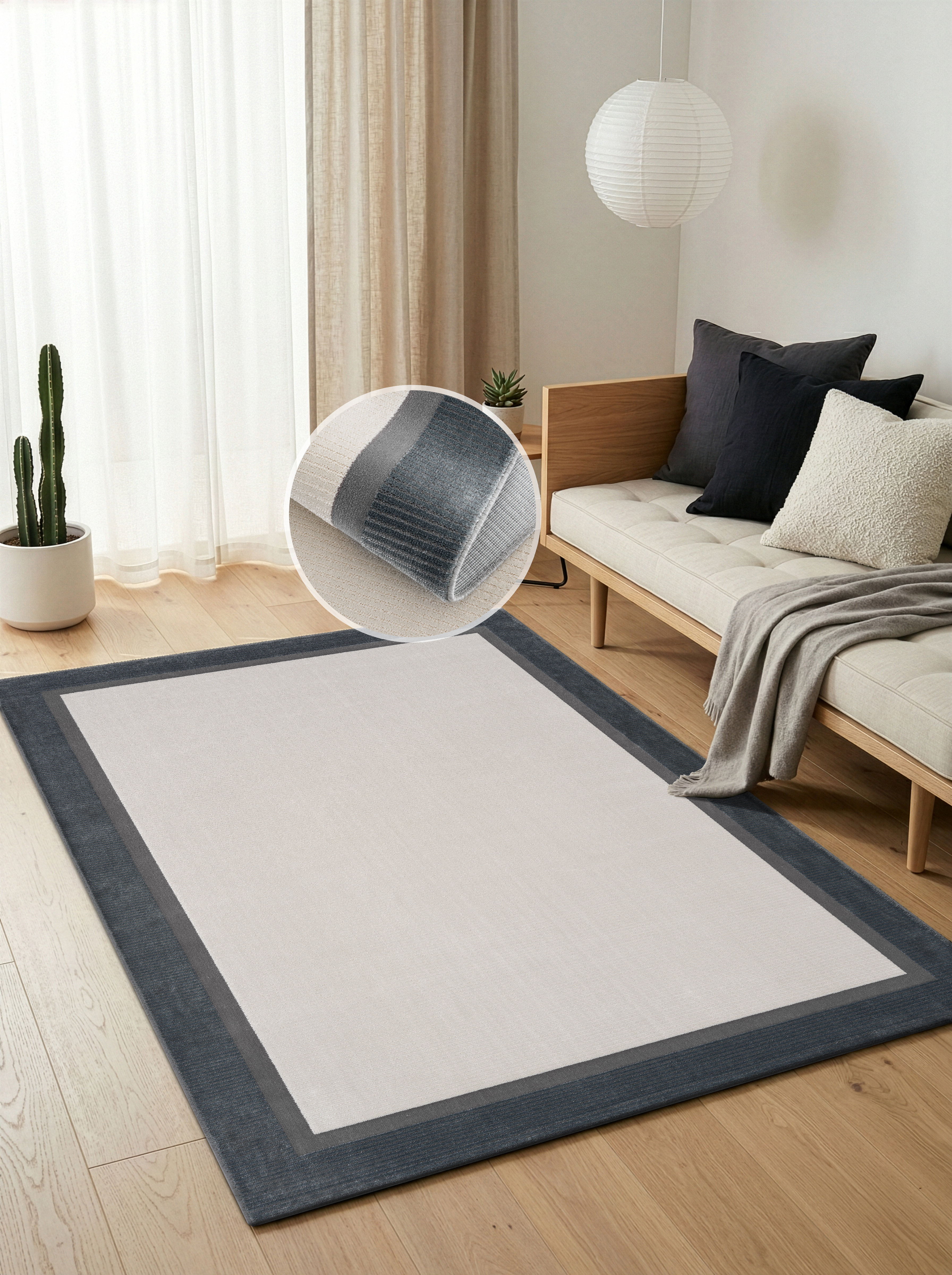 Calvin Klein home Teppich "Dark Pulse, mit Rahmen, Designerteppich" rechteckig 6 mm Höhe elegantes Design, Wohnzimmer, Schlafzimmer, Esszimmer