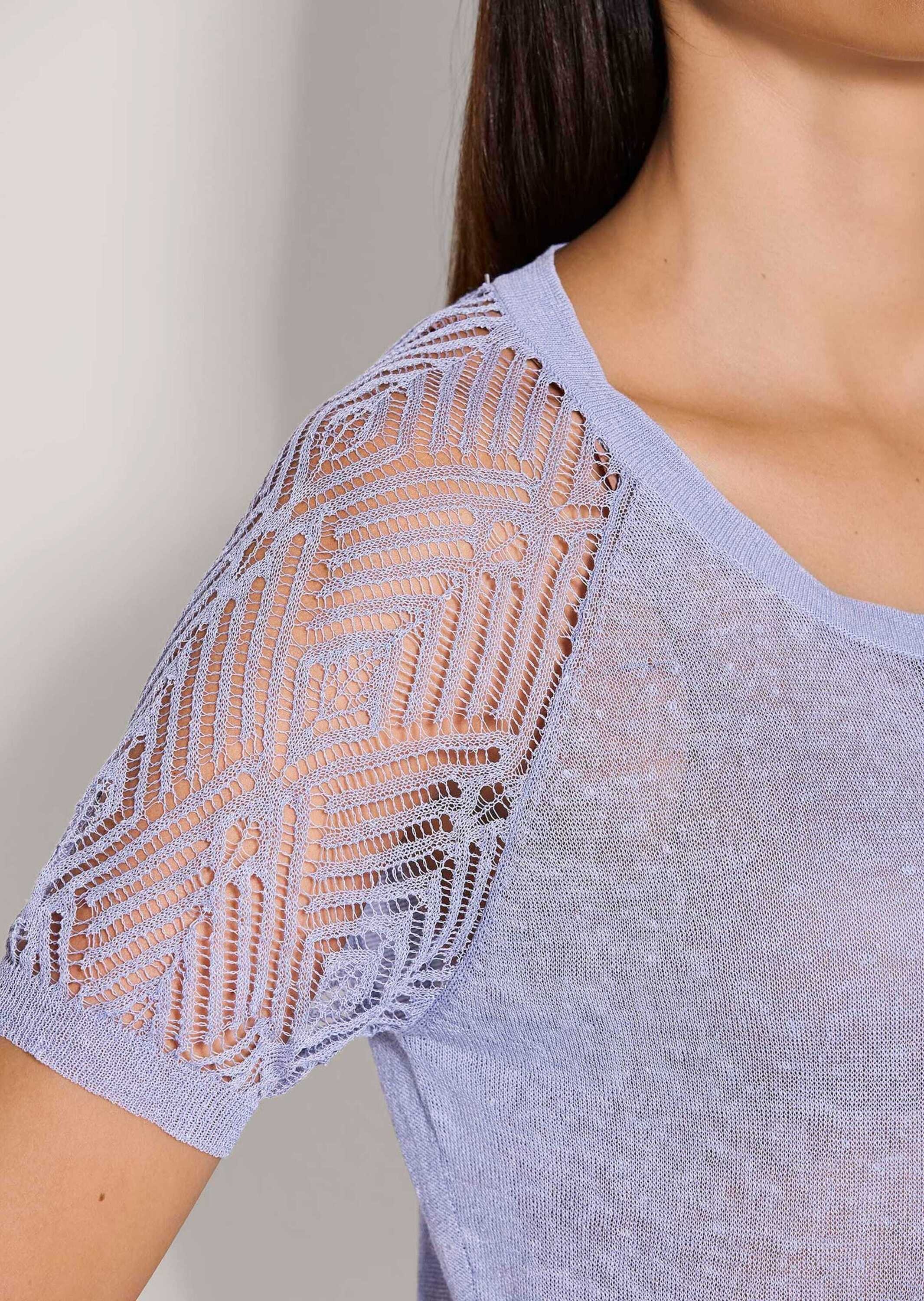 MADELEINE Longpullover »Pullover Rundhals-Pullover mit Ajour-Muster«