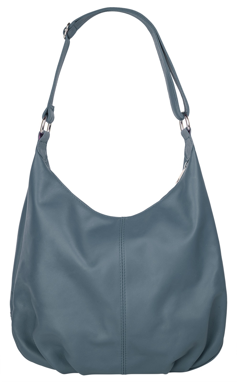 Shopper CLUTY, Damen, Gr. B/H/T: 31cm x 28cm x 7cm onesize, blau, Leder, leicht glänzend, unifarben, Taschen Shopper, echt Leder, Made in Italy 3