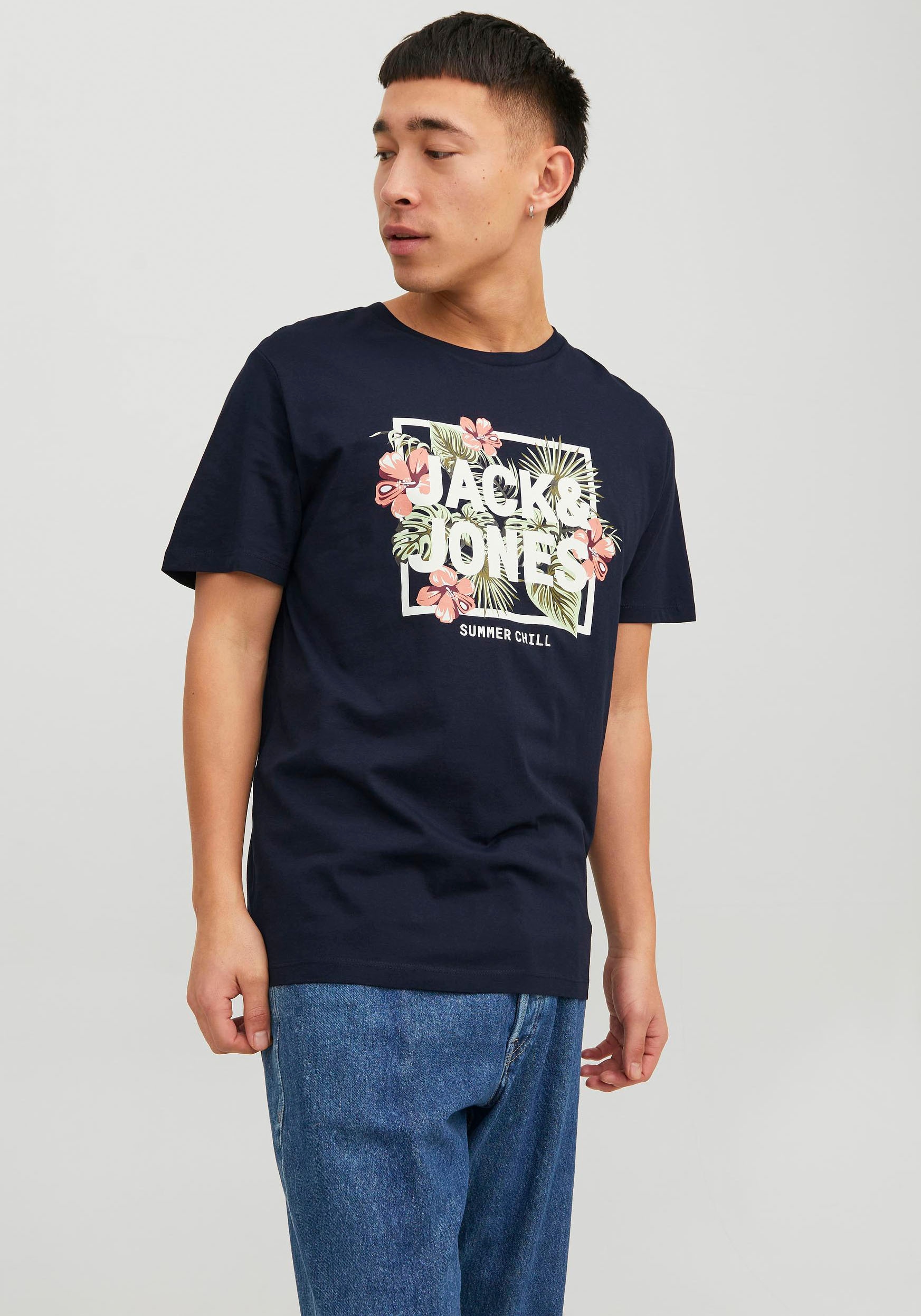 Jack & Jones Rundhalsshirt "JJBECS SHAPE TEE SS CREW NECK" günstig online kaufen