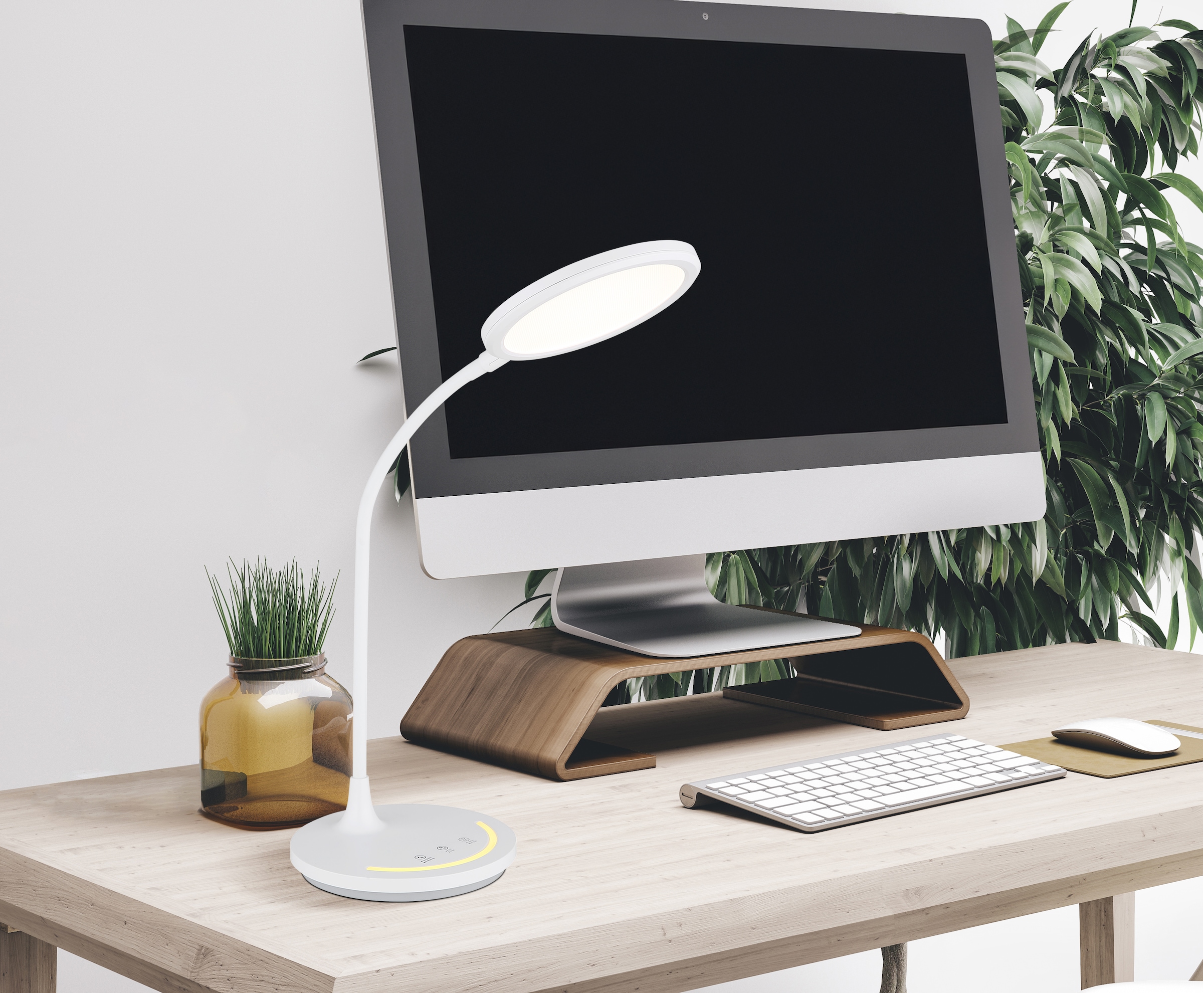 GLOBO LIGHTING Tischleuchte »KENNY« LED-Modul 1 Stk. warmweiß - kaltweiß Tischlampe Nachttischlampe Deko-Tischleuchte Schlafzimmer