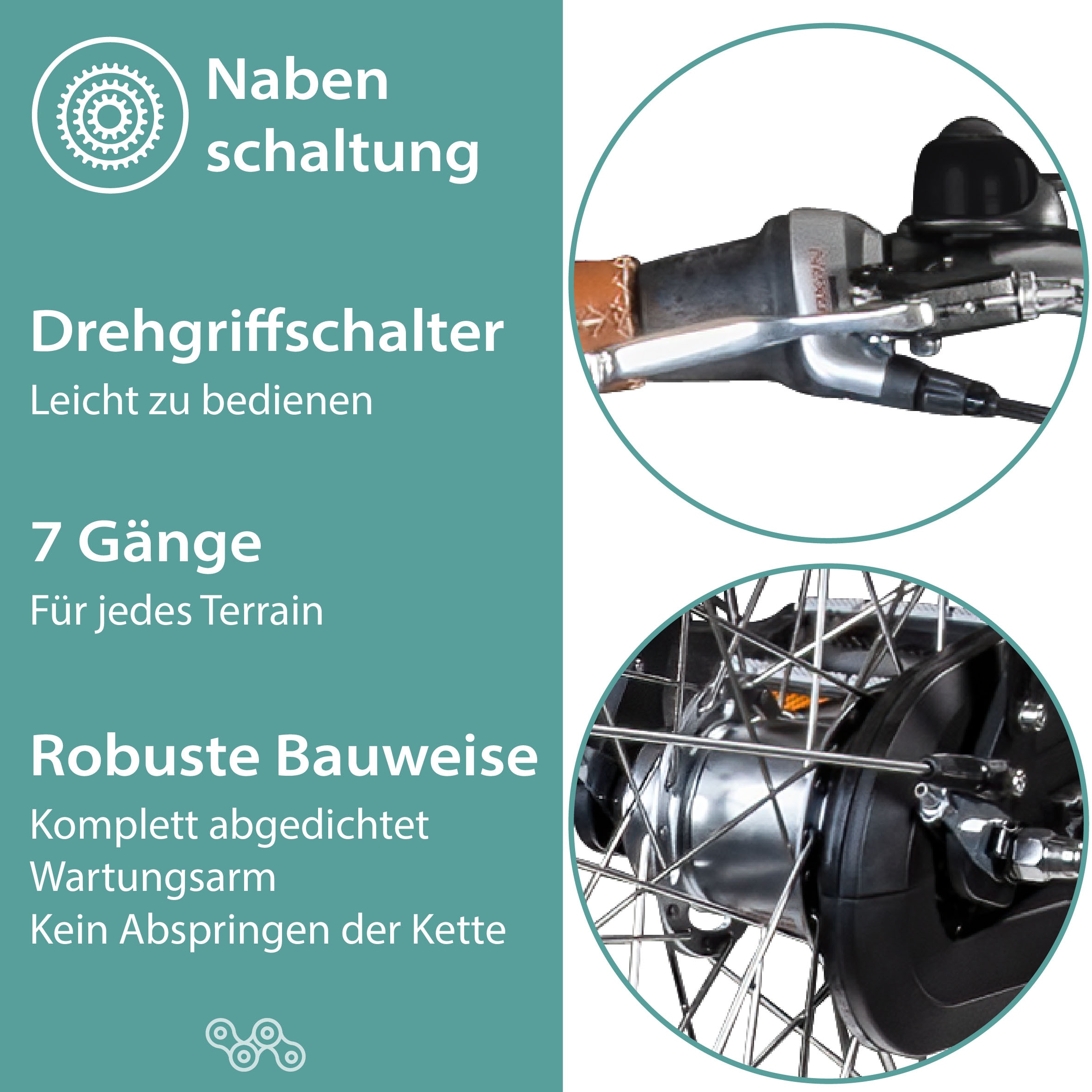 Tretwerk E-Bike »Aurora«, 7 Gang, Frontmotor 250 W