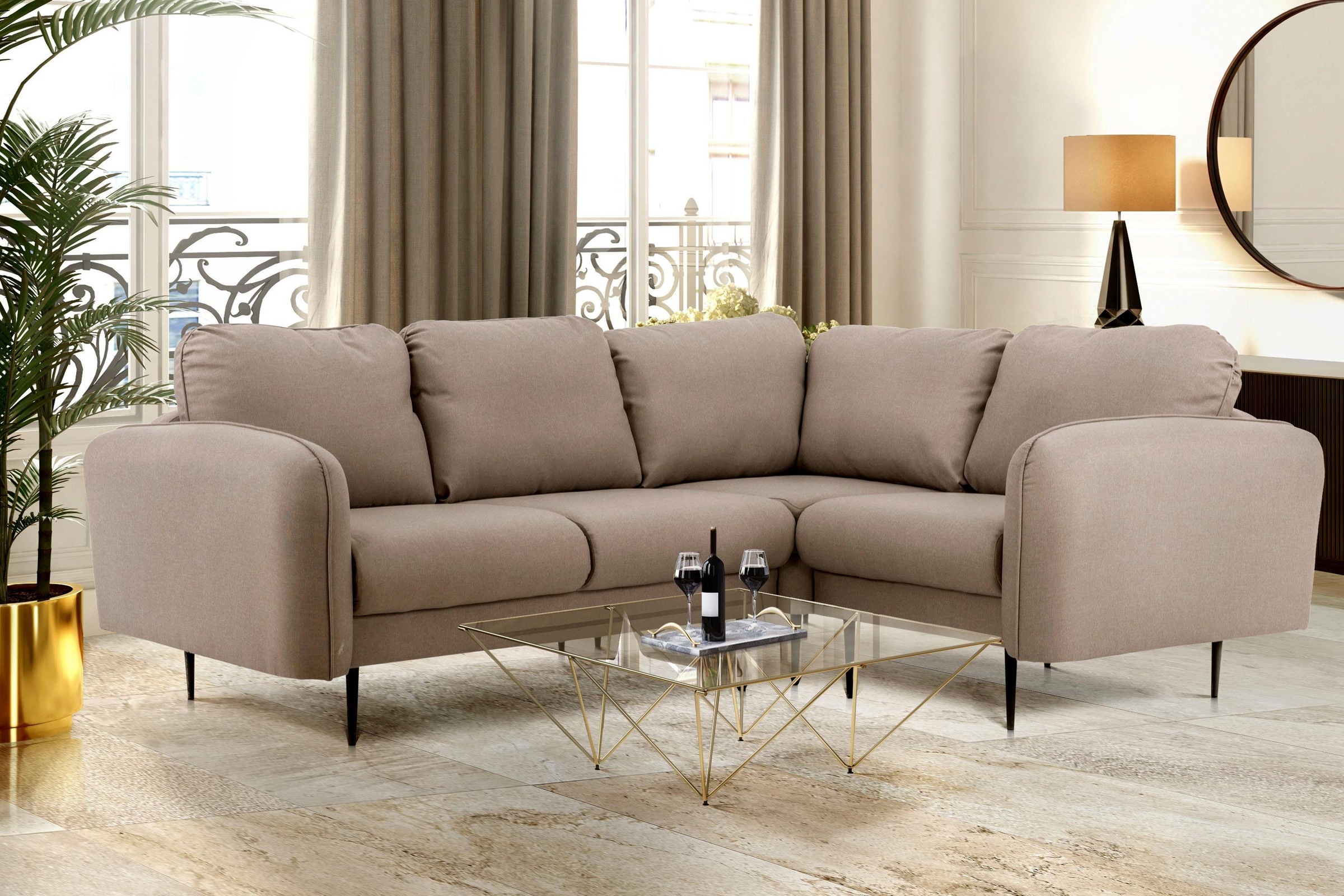 Home affaire Ecksofa "Skidi L-Form" mit losen Rückenkissen und Keder oben a günstig online kaufen