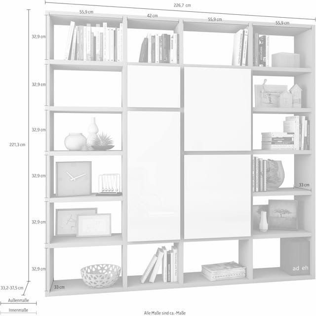 cm möbel Breite BAUR 227 fif »TOR511-2«, Raumteilerregal |