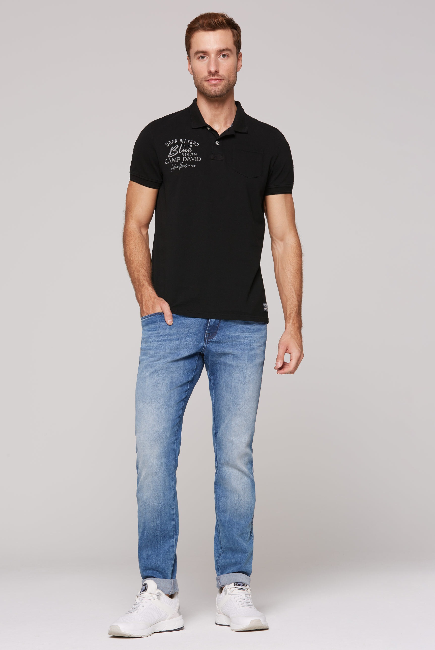 CAMP DAVID Poloshirt, mit Brusttasche