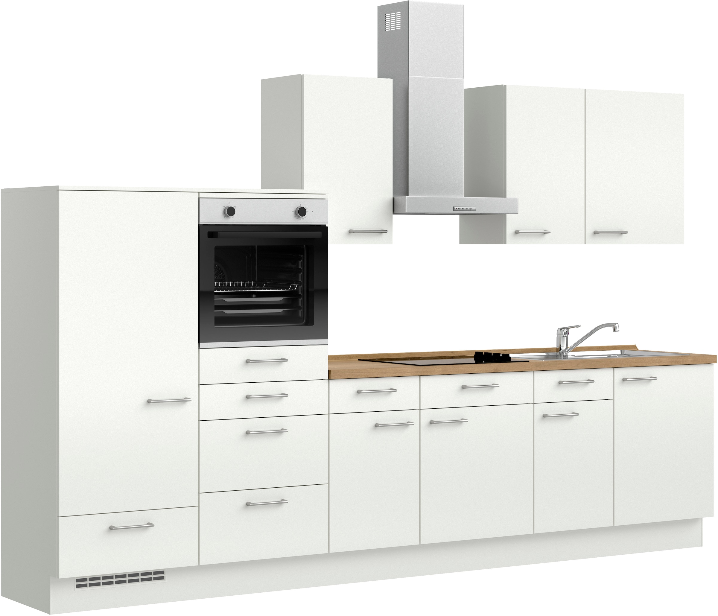 nobilia® Küchenzeile »"Laser I"«, vormontiert, Ausrichtung wählbar, Breite 330 cm, wahlw. mit E-Geräten
