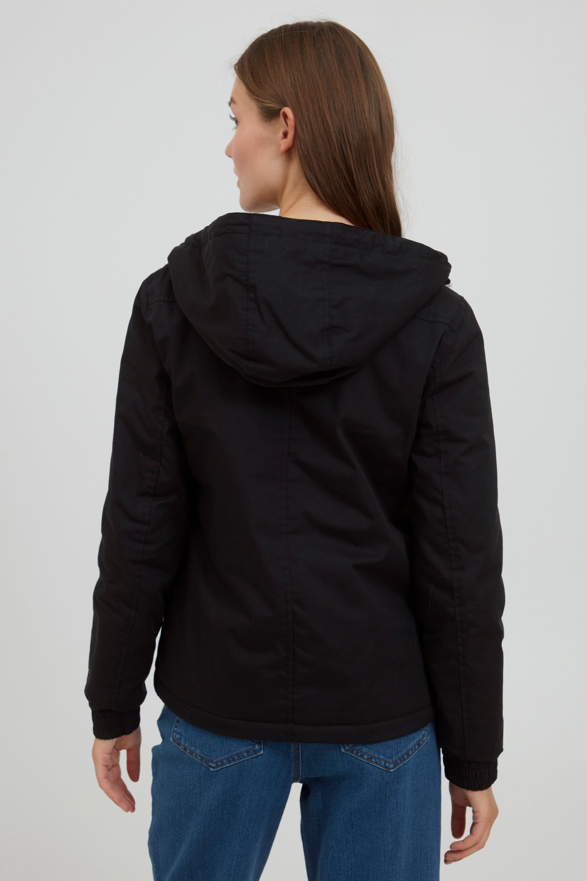 Kurzjacke OXMO "Kurzjacke OXTilda", Damen, Gr. S, schwarz, Obermaterial: 65% Polyester PES. 35% Baumwolle CO., regular fit normal, Jacken Kurzjacke 3