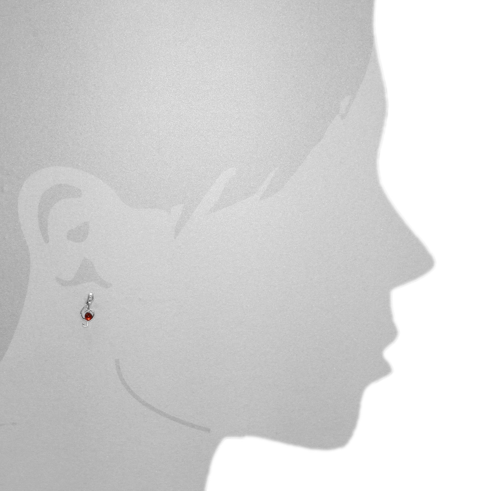 OSTSEE-SCHMUCK Paar Ohrstecker »- Notenschlüssel - Silber 925/000 - Bernstein«