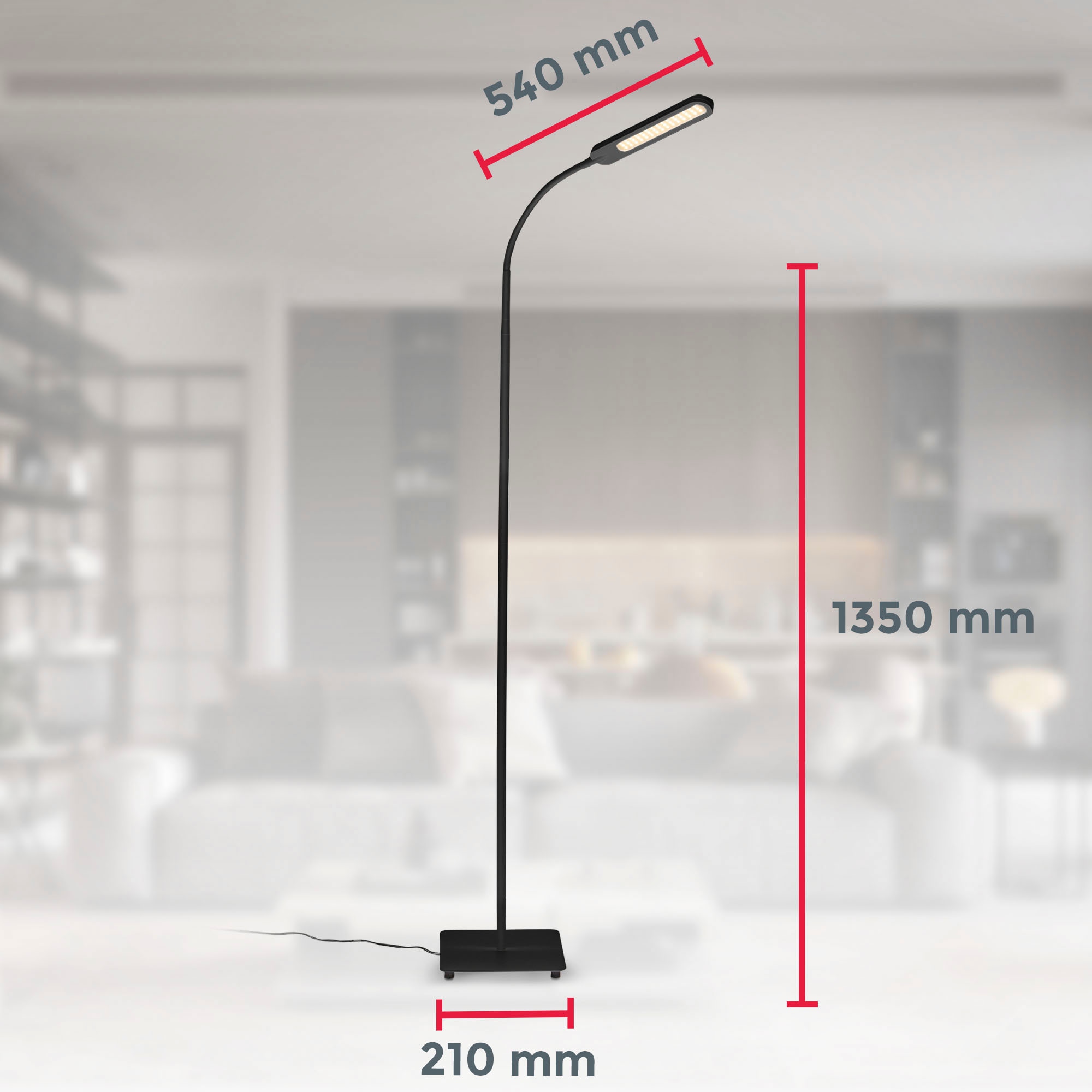 B.K.Licht LED Stehlampe mit Dimmfunktion, inkl. 1 x LED-Platine 6,5 Watt,  600lm, dimmbar 3.000K / 4.000K / 6.500K via Touchschalter | BAUR